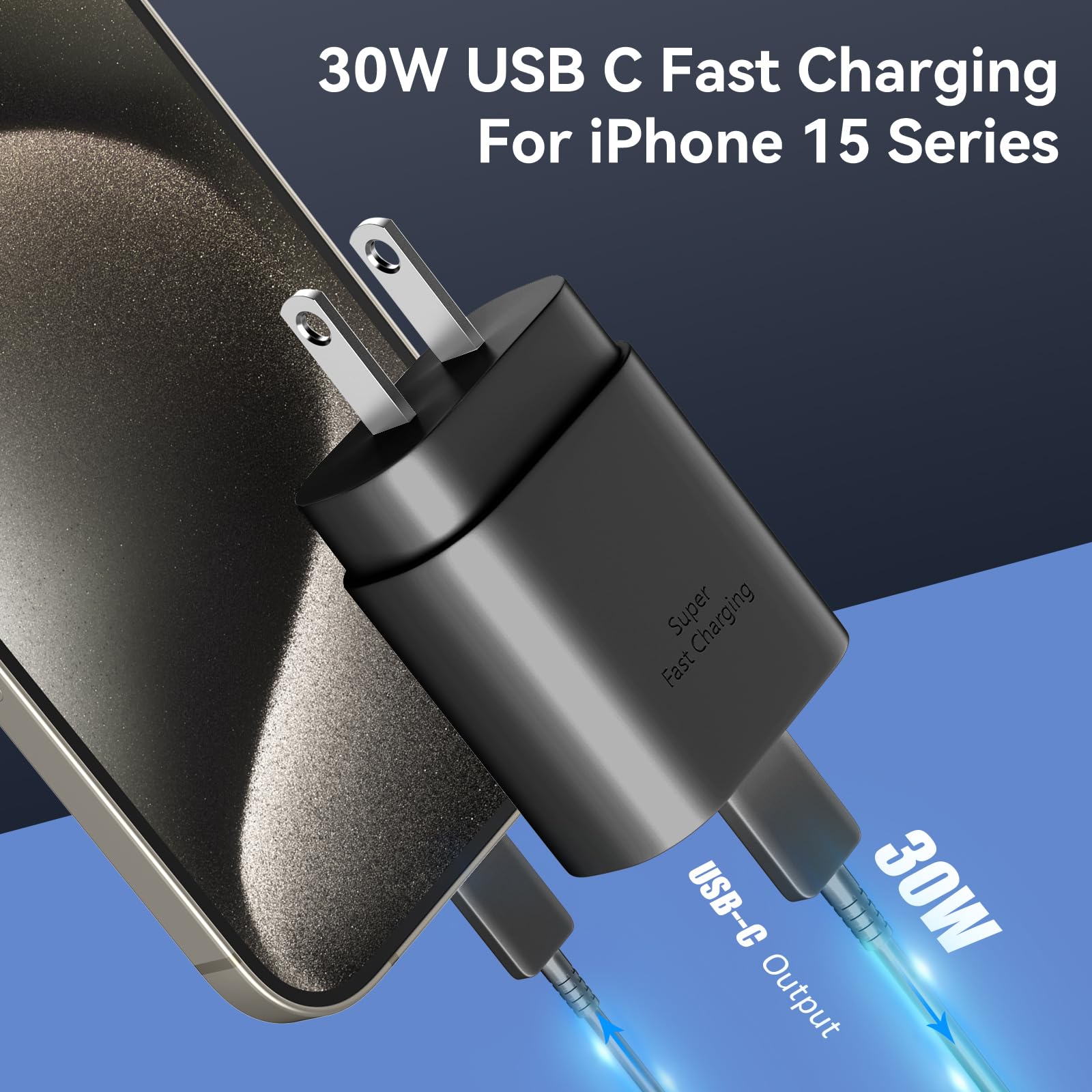 30W Usb C Phone 15 Charger Fast Charging Block For Iphone 15/15 Pro Max/15 Pro/15 Plus/Samsung Galaxy S23 Ultra/S23/S23+/S22/S22