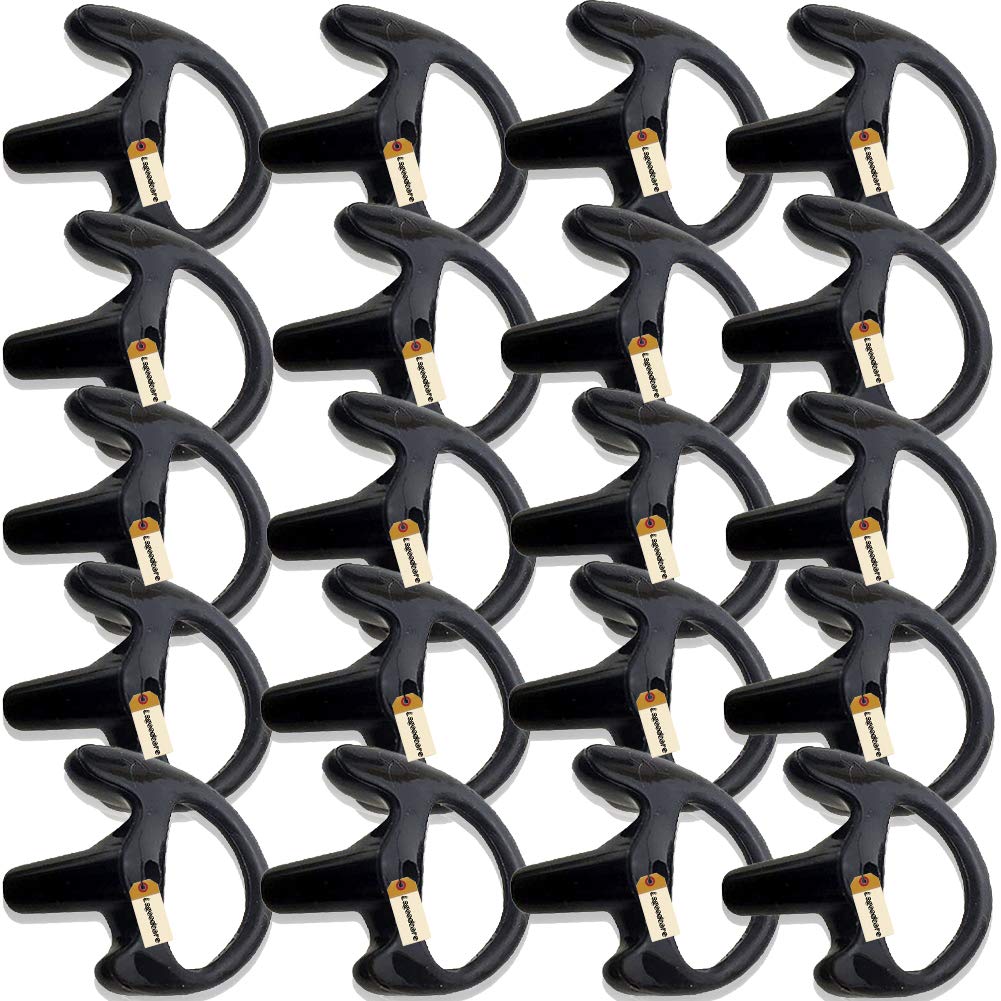 Lsgoodcare 20Pcs Replacement Earmold Earbud Left Ear Piece Compatible For Motorola Kenwood Midland Two Way Radio Acoustic Coil Tube Earpiece   Silicone Walkie Talkie Earmould Ear Buds Black Medium