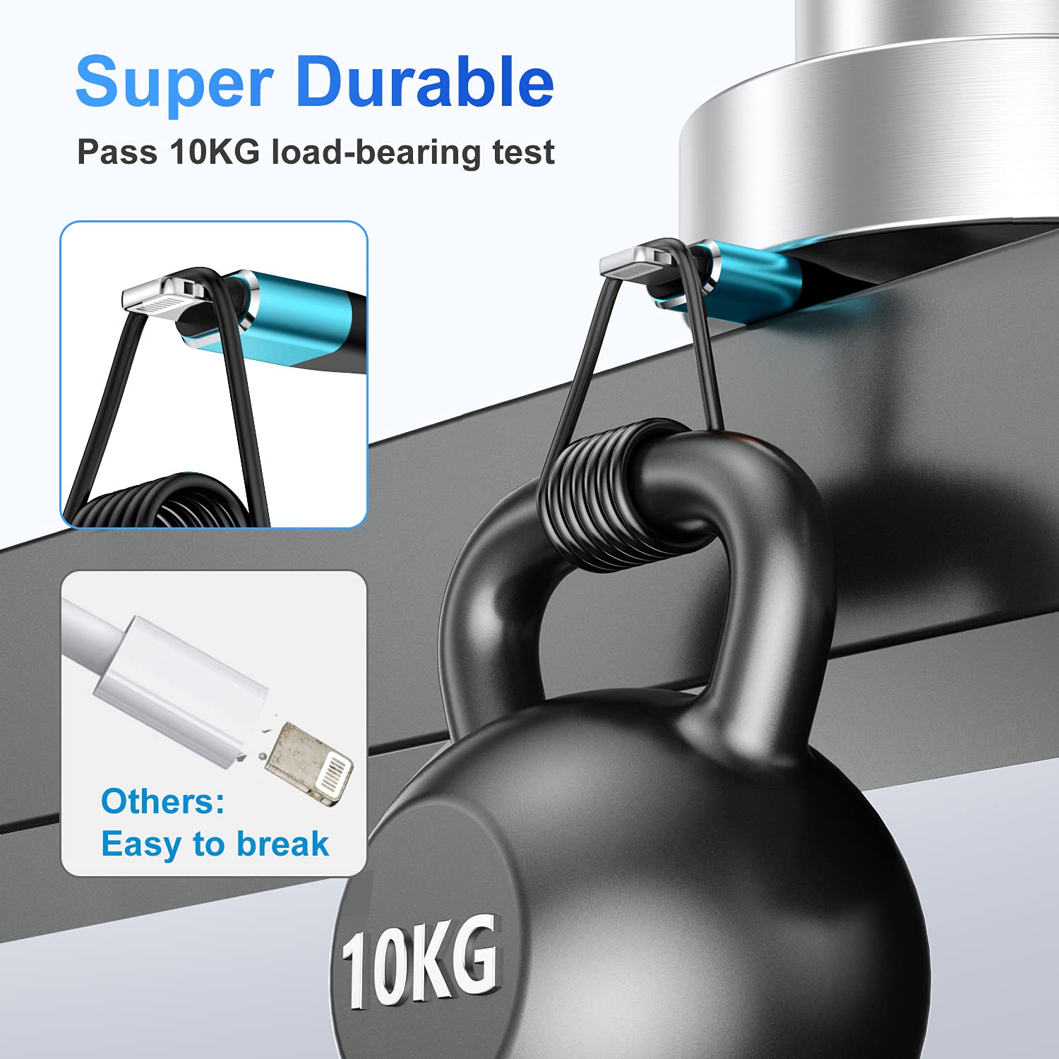 Iphone Charger 4Pack 10Ft, [Apple Mfi Certified] Lightning Cable 10 Foot Long Iphone Charger Cord Fast Charging Cable For Iphone 13 12 Pro Max Mini 11 Pro Xs Xr X 10 8 7 Plus 6S 6 Se 2020 Ipad Blue