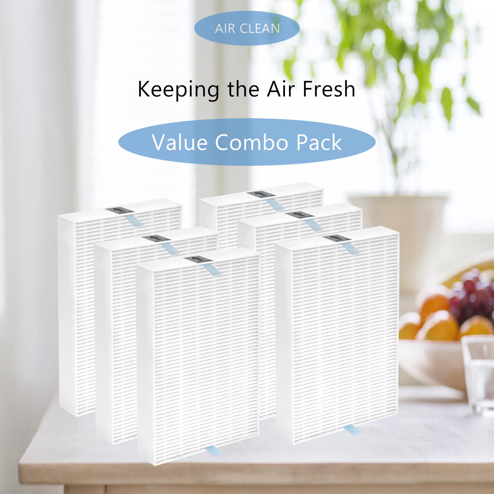 Mixzeny HEPA Replacement Filter R3-6 Compatible with Honeywell HPA300 HPA200 HPA100 Series 6 Pack