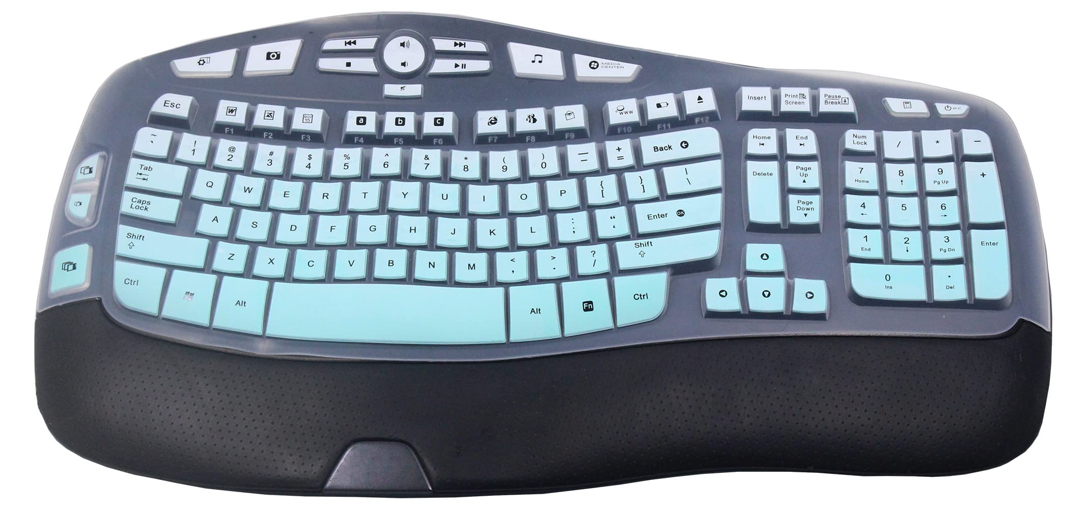 Ultra Thin Desktop Pc Silicone Keyboard Cover Skin Protector Compatible With Logitech K350 Mk550 Mk570 Wireless Wave Keyboard (N