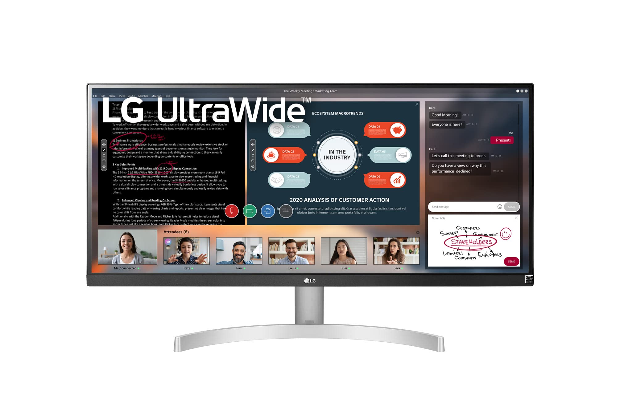 Lg Ultrawide Wfhd 29 Inch Fhd 1080P Computer Monitor 29Wn600 W, Ips With Hdr 10 Compatibility, Silver