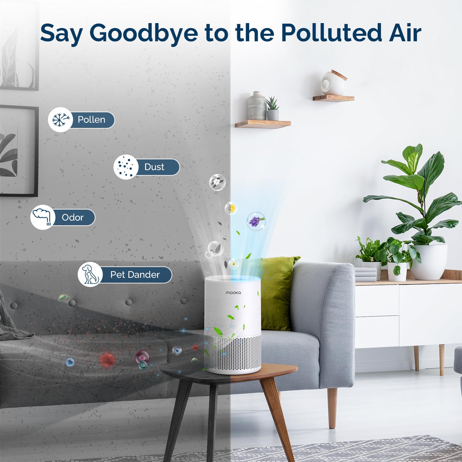 2 Pack Mooka Ap S0610L Air Purifier Filter, 3 In 1 True Hepa Filter, High Efficiency Activated Carbon Air Filter For Smoke, Odor