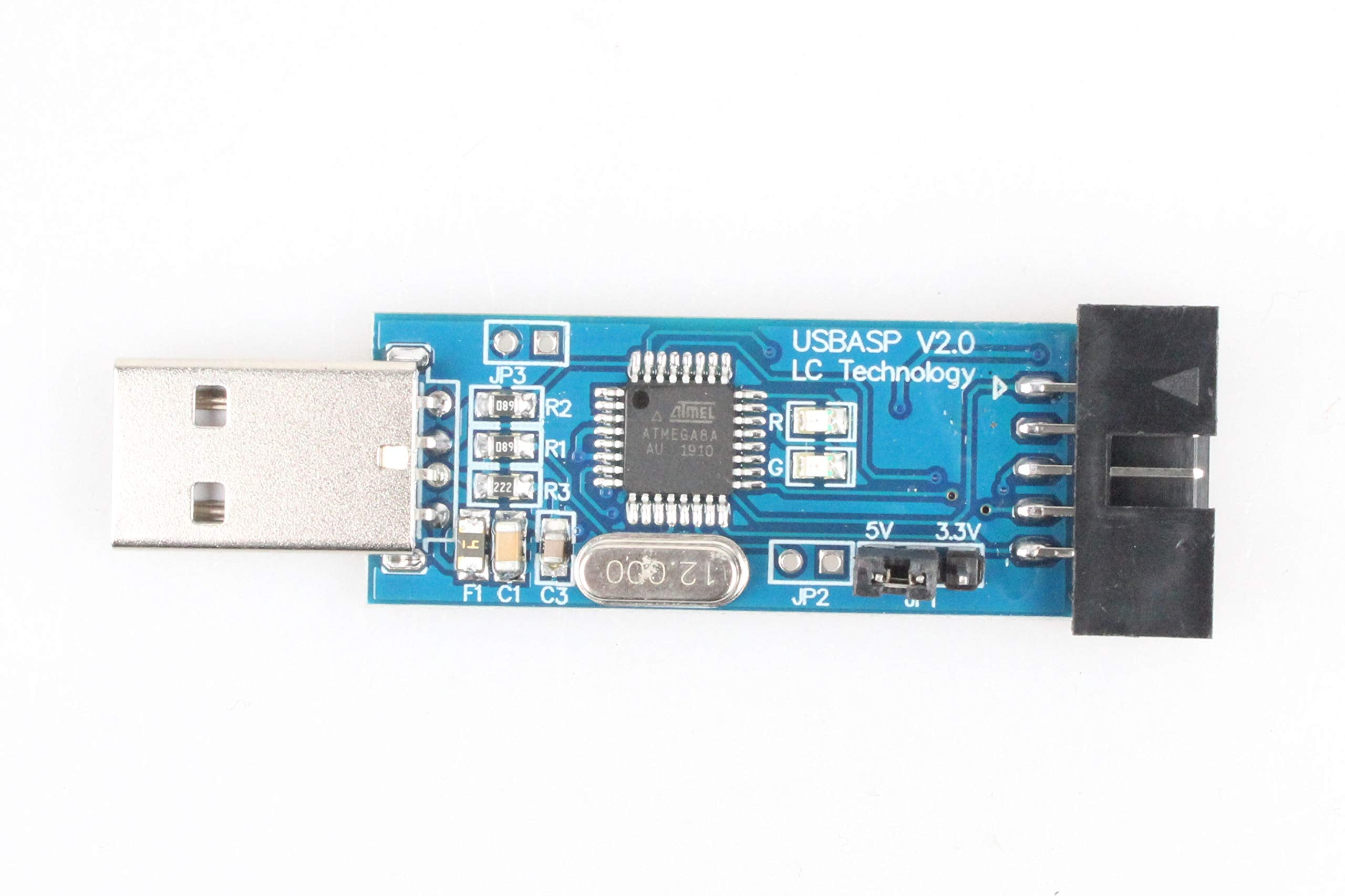 Noyito 51 Avr Atmega8 Programmer Usbasp Usb Isp Downloader 10 Pin Usb Programmer 3.3V 5V With Cable 6 Inches Length Compatible W