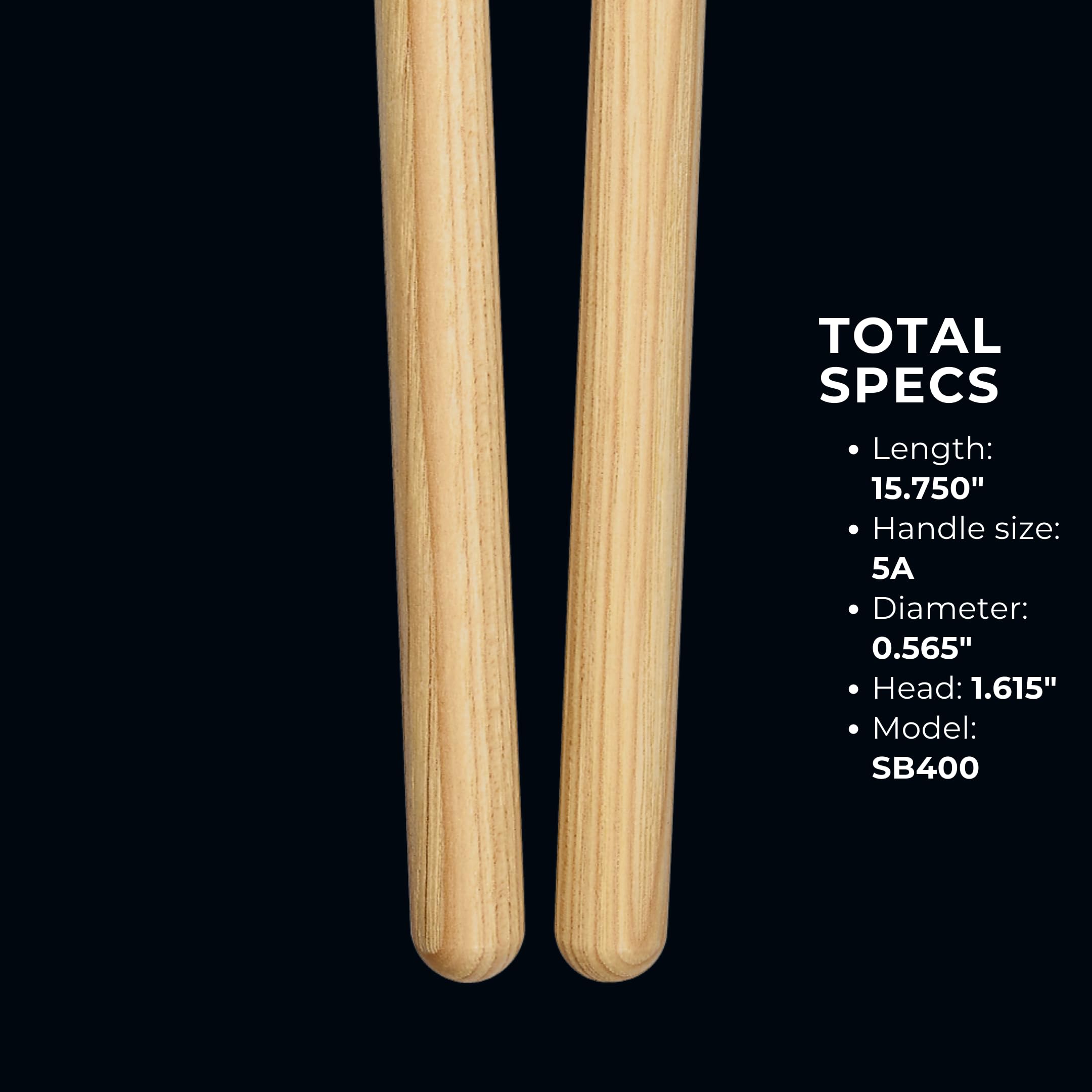 Meinl Stick & Brush Drum Set Mallets With Super Soft Felt Head & 5A American Hickory Handle Made In Germany (Sb400)
