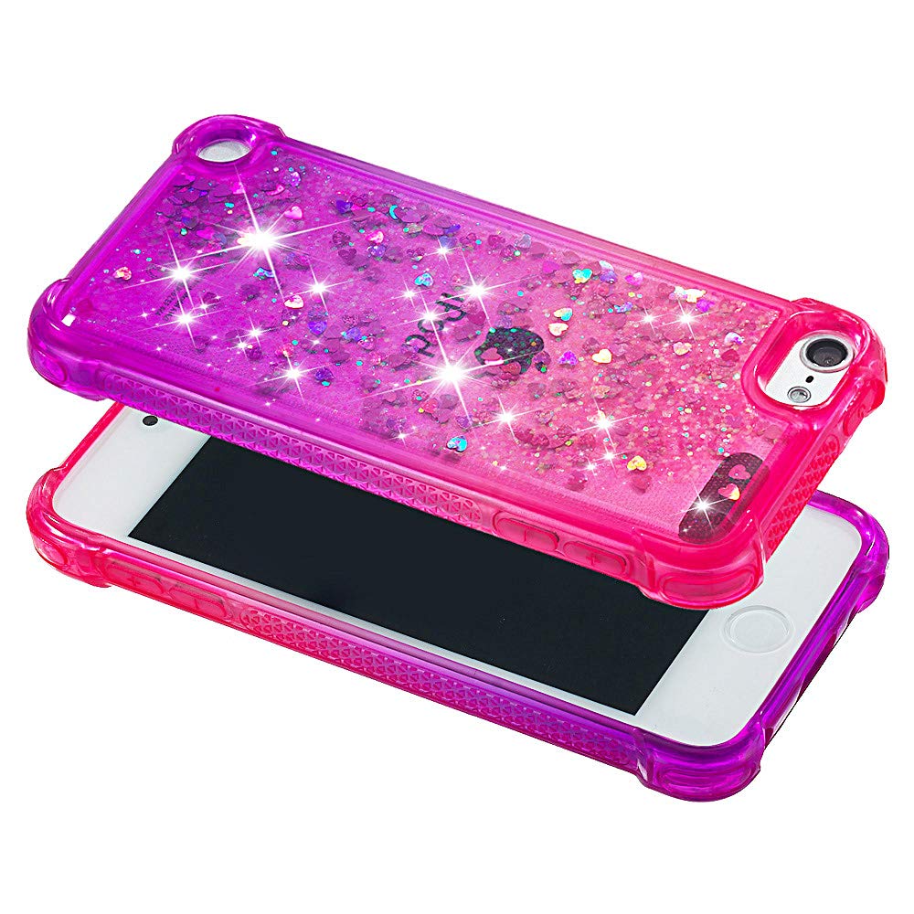 Caiyunl Ipod Touch 7 /Ipod Touch 6 /Ipod Touch 5 Case For Girls Women Kids,Glitter Bling Sparkle Shiny Liquid Floating Clear Tpu