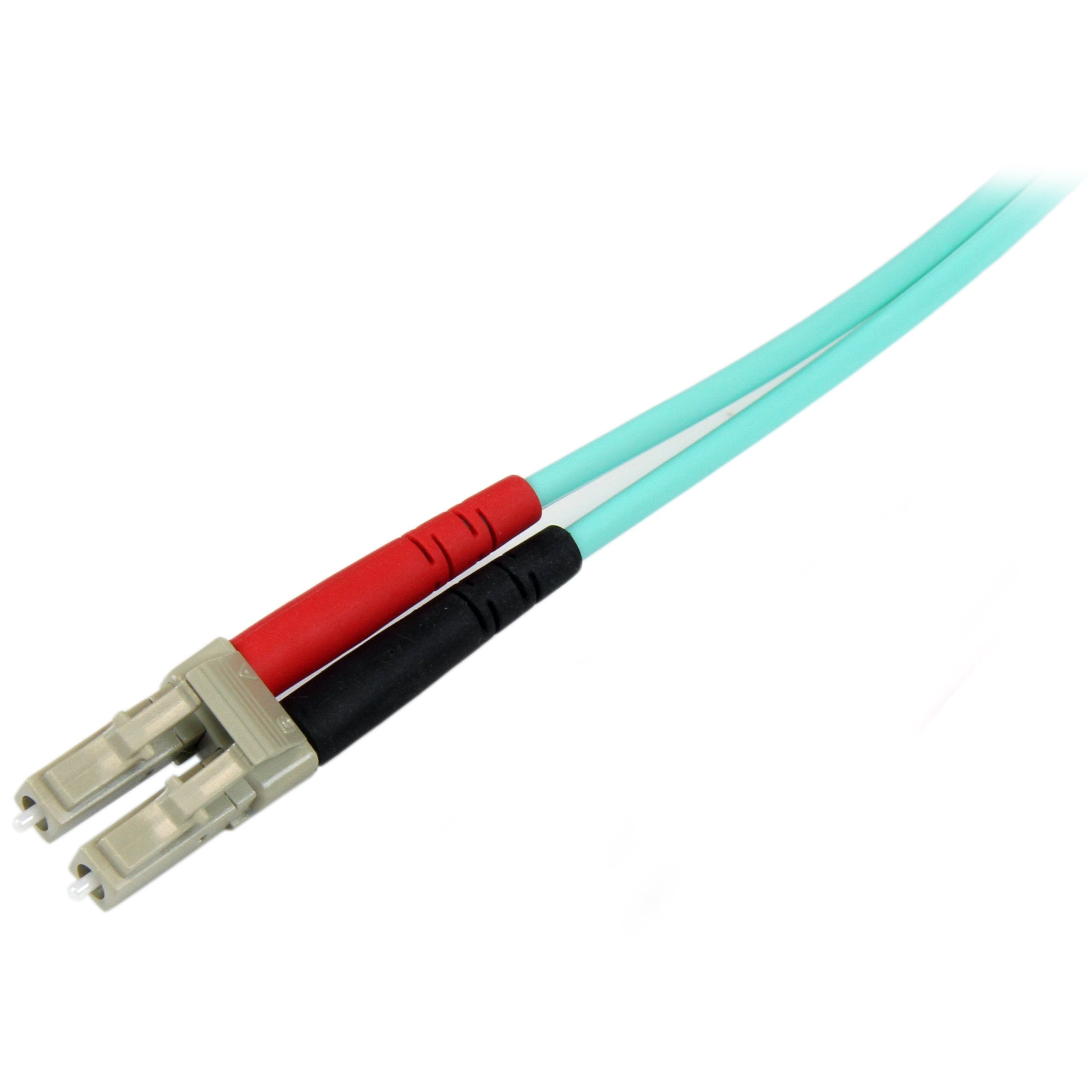 Startech.Com Aqua Om4 Duplex Multimode Fiber     1M / 3 Ft     100 Gb     50/125     Om4 Fiber     Lc To Lc Fiber Patch Cable (4