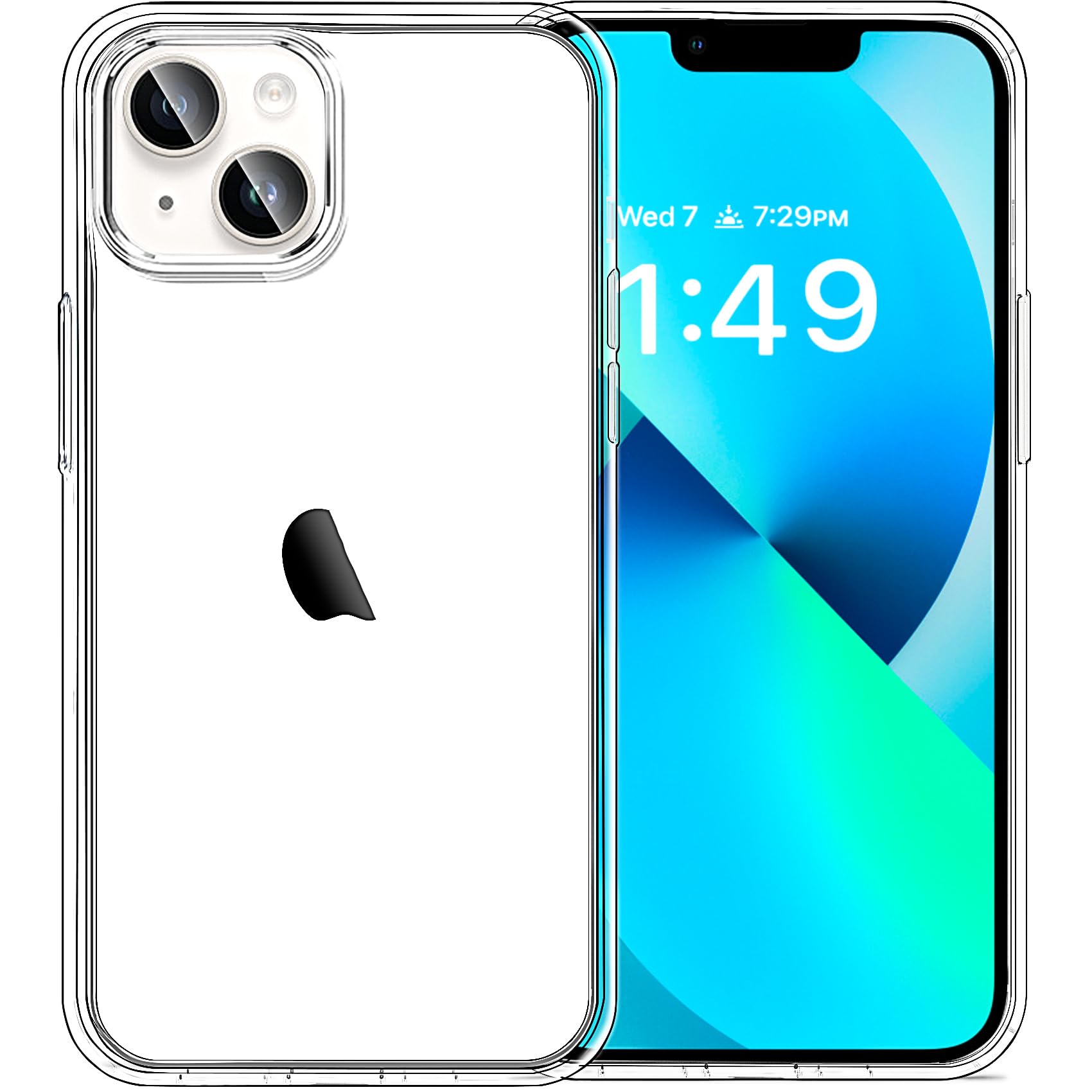 Jjgoo Compatible With Iphone 13 Case Clear, 2.5Mm Thickness Heavy Duty Transparent Soft Anti Scratch Shockproof Protective Phone