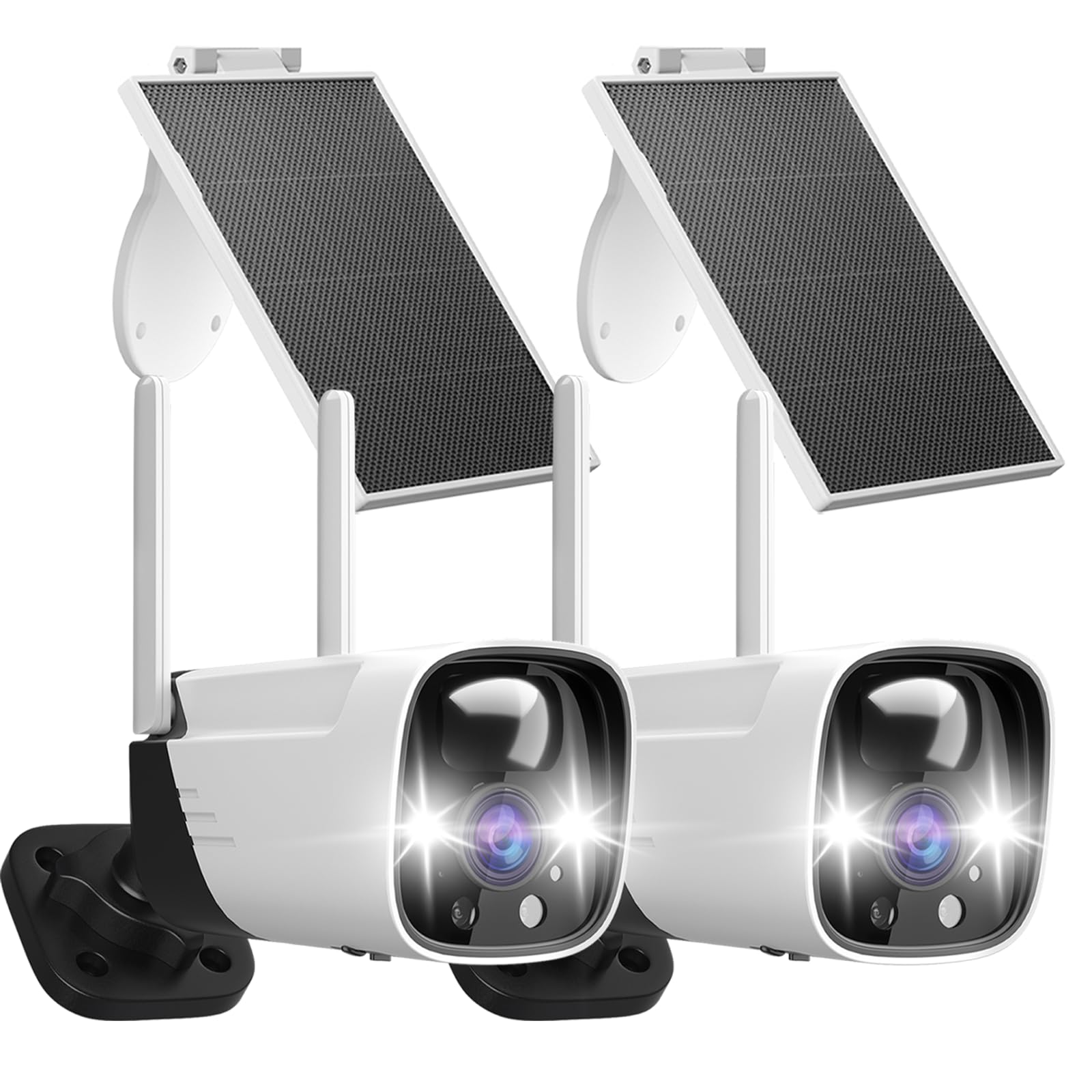3Mp Solar Power Security Camera Outdoor, Solar Surveillance Camera With Color Night Vision, 2 Way Audio, Spotlight & Siren, Compatible With Alexa, No Monthly Fee, Ai Detection, Ip65 Waterproof