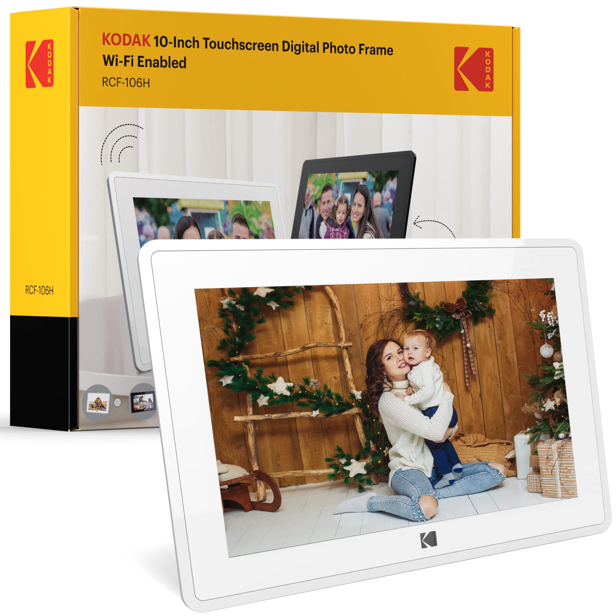 Kodak 10-Inch Touch Screen Digital Picture Frame, Wi-Fi Enabled with 16GB of Internal Memory, HD Photo Display and Music/Video S
