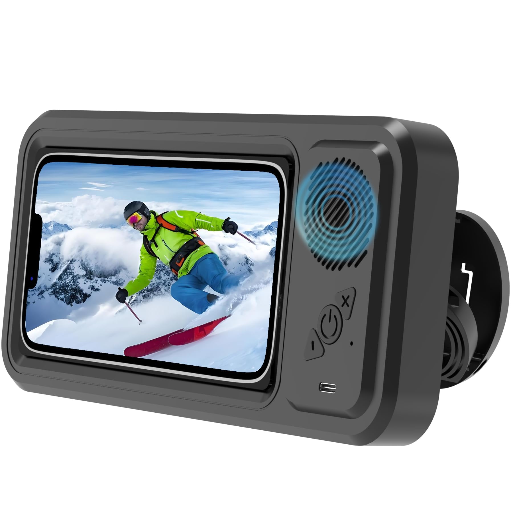 Shower Phone Holder with Wireless Bluetooth Speaker,2026 New Waterproof 480 Rotation Viewable Shower Phone Case Speaker for Any 