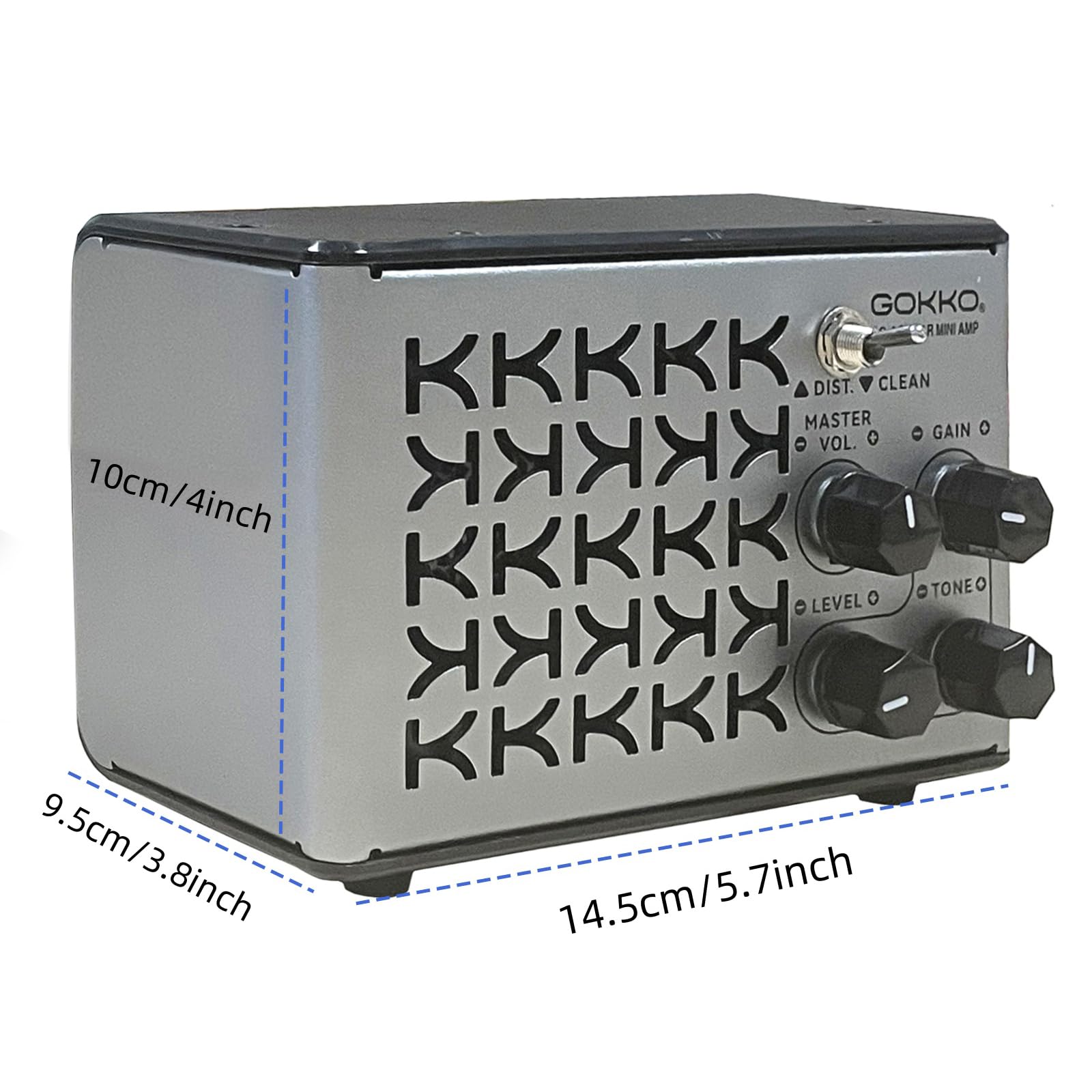 Gokko Guitar Amplifier - Portable 10W Rechargeable Guitar Amp With Bluetooth, Clean & Distortion Modes, Built-In Battery - Compa