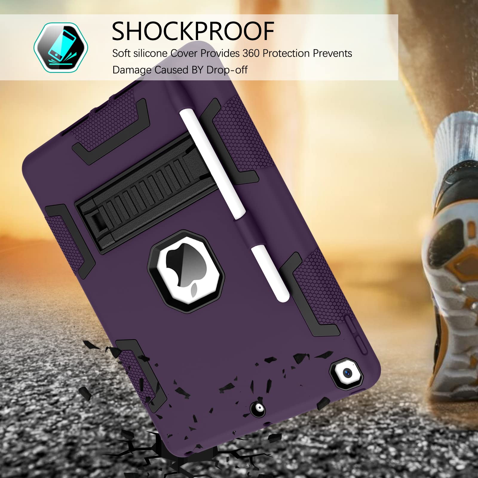 Bentoben For Ipad 9Th Generation Case, Ipad 8Th Generation Case, Ipad 7Th Gen Case, Ipad 10.2 2021/2020/2019 Case, 3 In 1 Heavy