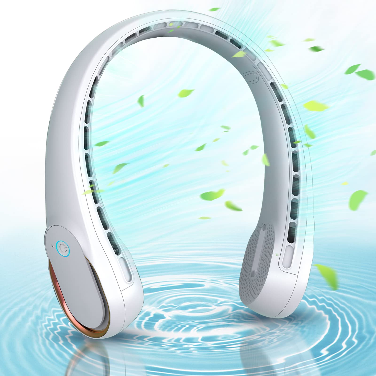 Kidee Bladeless Neck Fan, Portable Cooling Personal Fan, 4000Mah Usb Wearable Neck Fans Rechargeable, Upgraded Air Volume For In