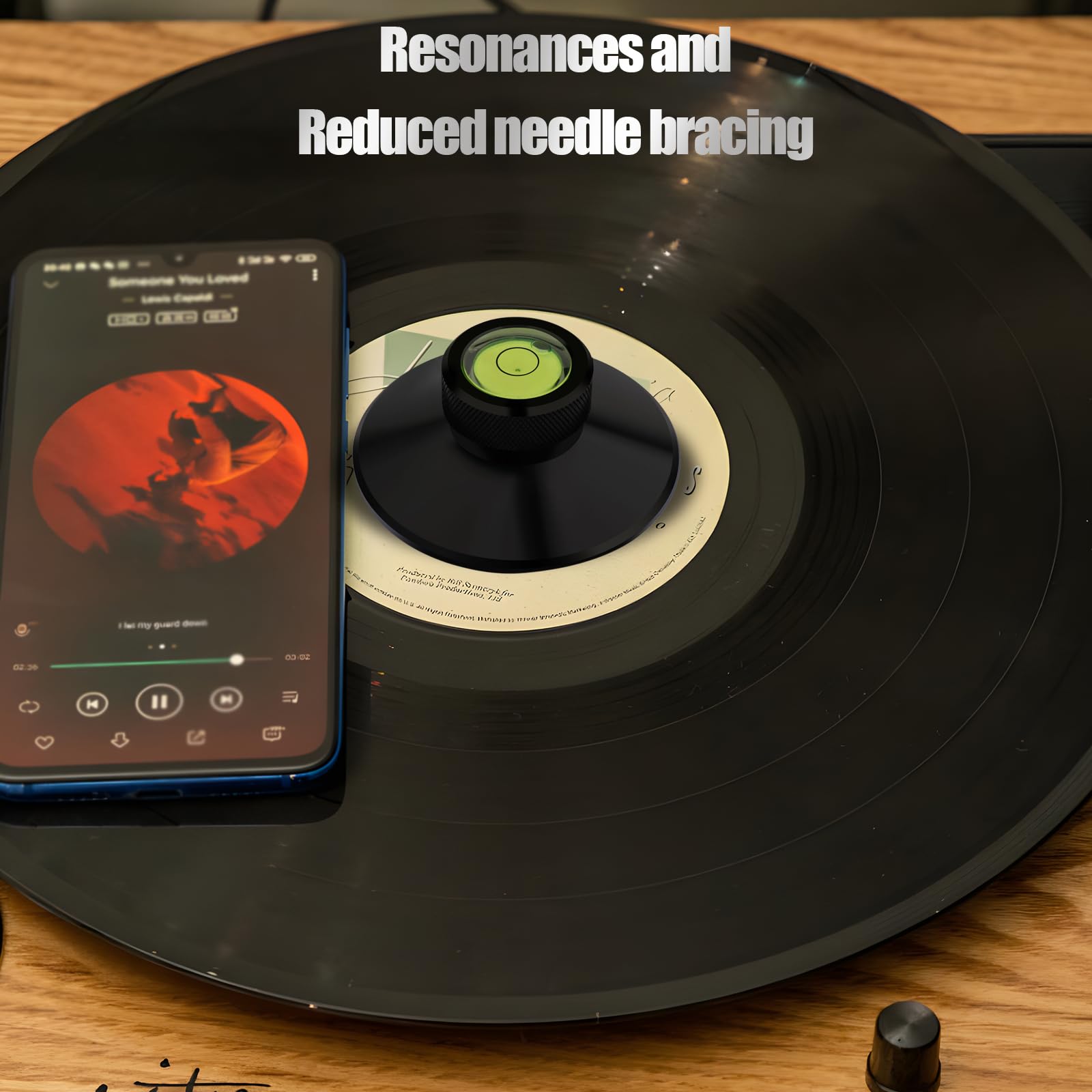 Audiophile Record Weight Stabilizer Aluminum Turntable Weight With Bubble Level And Protective Soft Base Pad Lp Record Player Vi