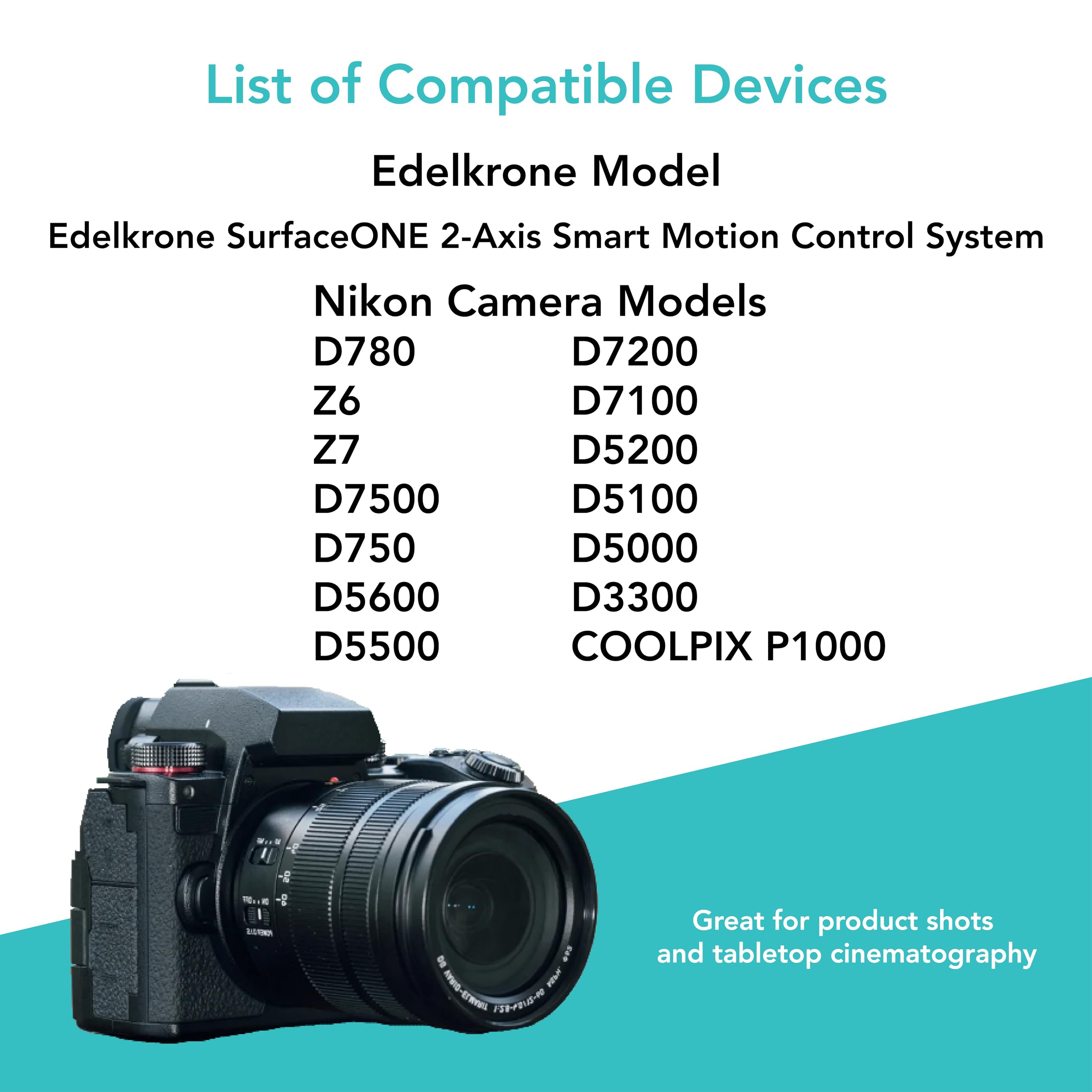 Foto&Tech 2.5Mm N3 Shutter Release Cable Compatible With Edelkrone Surfaceone 2 Axis Smart Motion Control & Nikon D780 Z6 Z7 D75