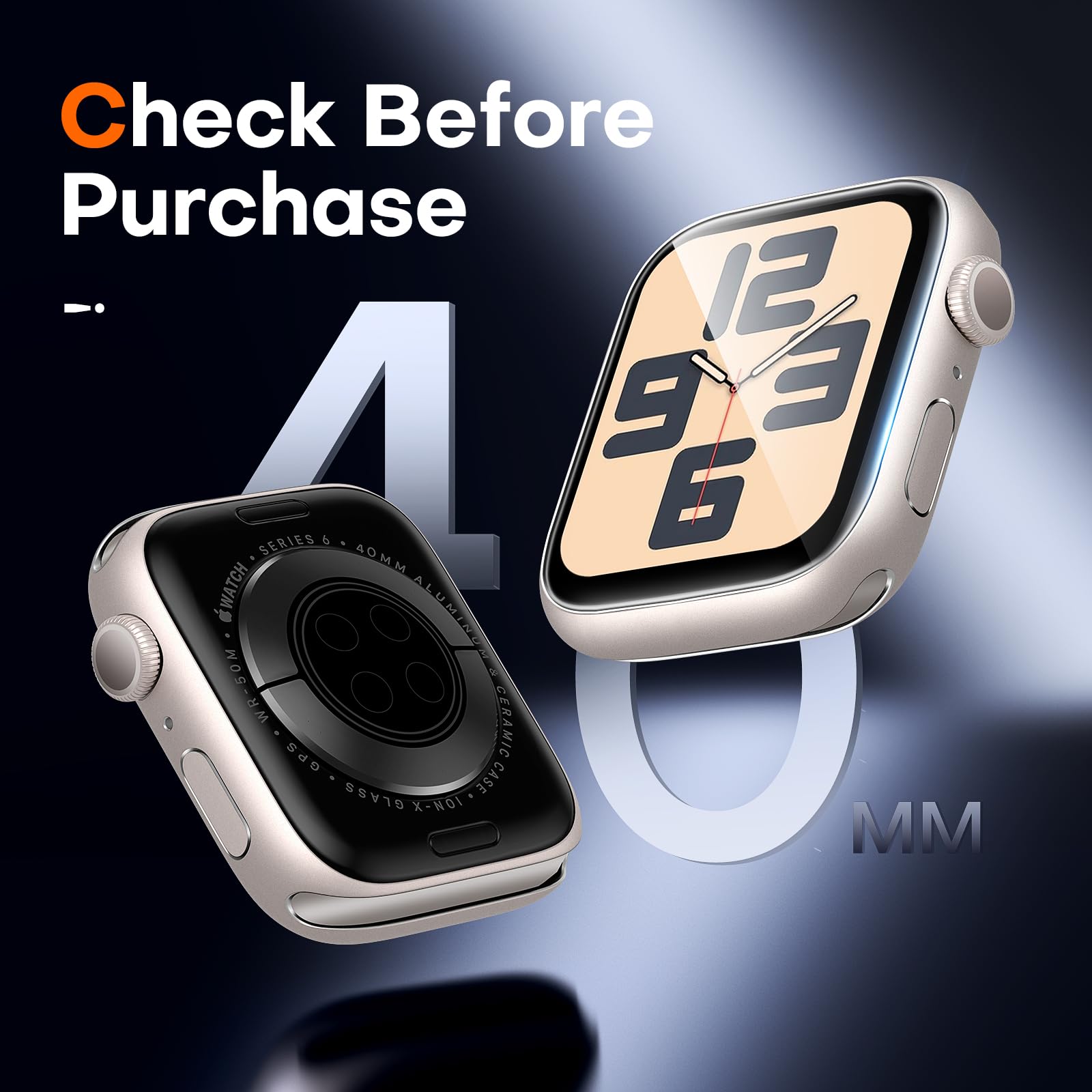L?K 6 Pack Screen Protector Designed For Apple Watch 40Mm Series 6 5 4 Se / 38Mm Series 3 2, Max Coverage, Bubble Free Flexible