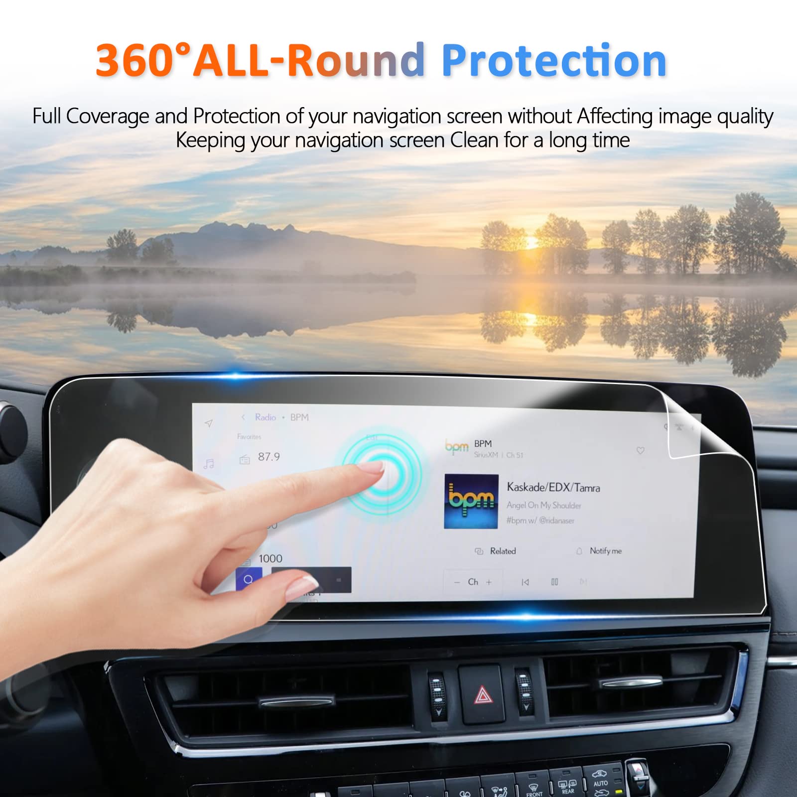 Cdefg For Lexus Es 250 350 300H Screen Protector Radio 2023 2024 2025 Es250 Es350 Es 350 F Sport Accessories Touch Screen Display Cover  12.3 Inch Nano Film 2Pcs