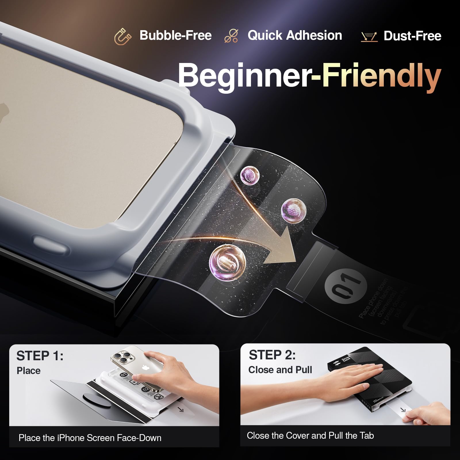 Smartdevil 2 Pack Privacy Screen Protector For Iphone 15 Pro Max (6.7 Inch) With Easy Installation Frame, 9H Anti Spy Privacy Te