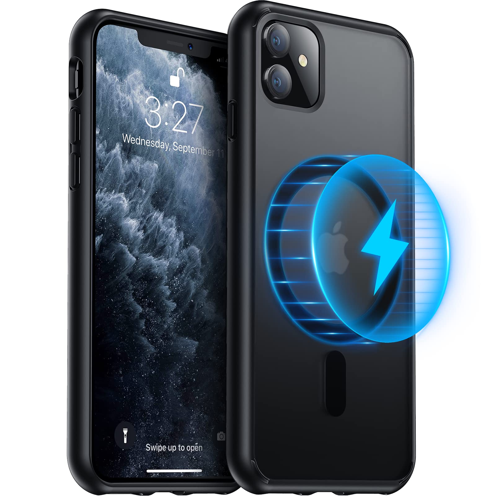 Meifigno Magnetic Case For Iphone 11 Case, [Military Grade Drop Tested & Comaptible With Magsafe], Translucent Matte Pc With Sof