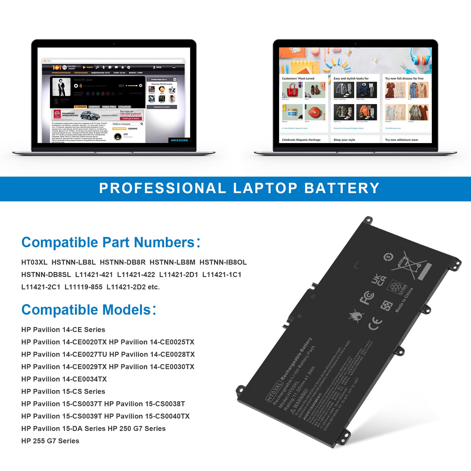 Tree.Nb Ht03Xl L11119 855 Laptop Battery Replacement For Hp Pavilion 14 15 17 15 Cs 15 Da 15 Db 15 Dw Series 15 Cs0053Cl 15 Dw00