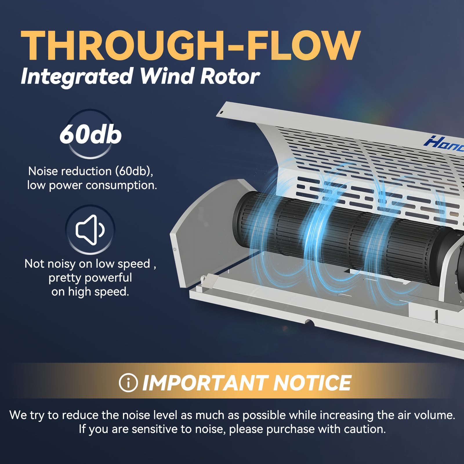 Hanchen 36 Inch Air Curtain ?2025 New Version? Magnetic Door Switch 2 Speeds 1527/1292 Cfm Uncooled&Unheated Remote Control Supe