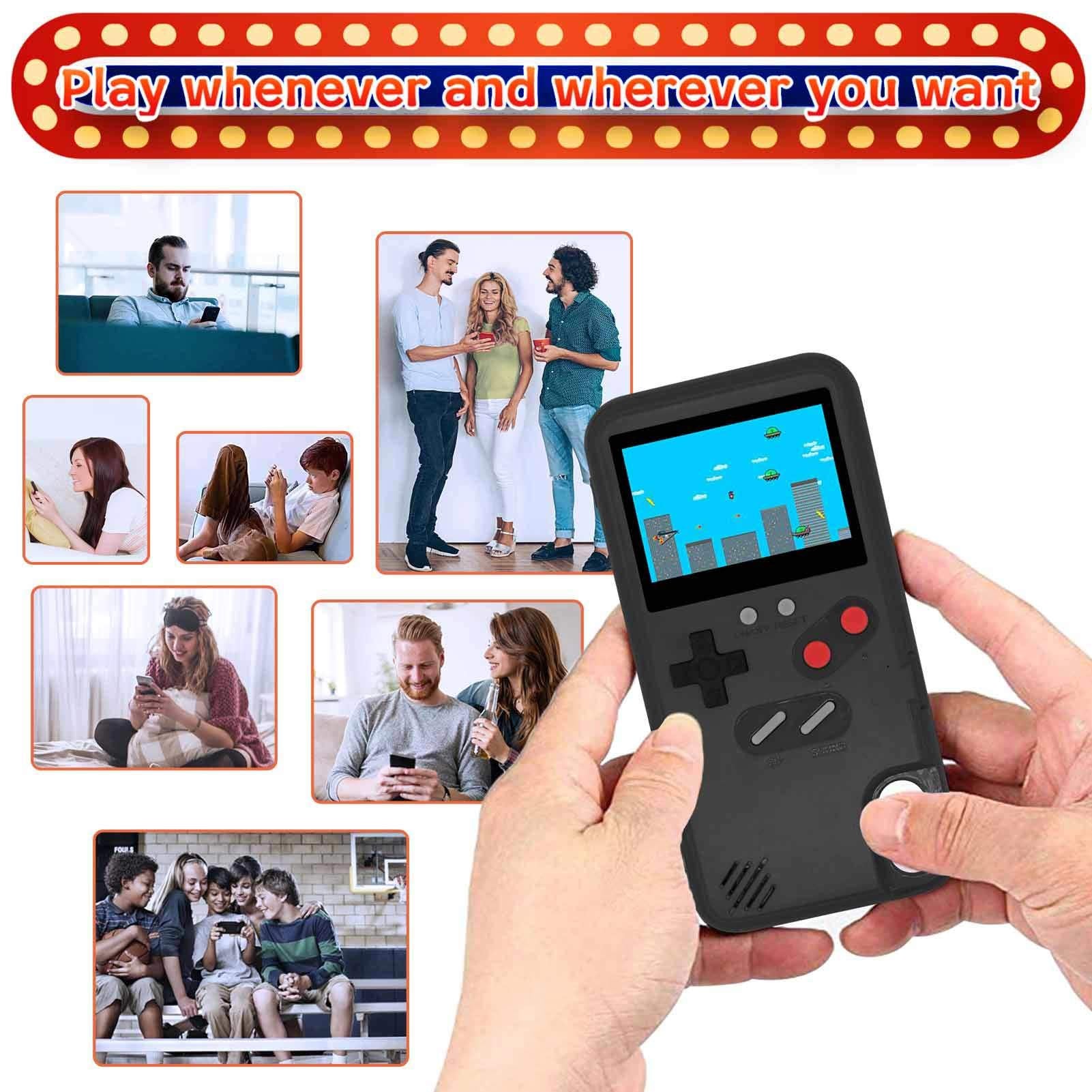Lucbuy Game Console Case Compatible For Iphone X/Xs, Retro Protective Cover Self Powered Case With 36 Small Games, Full Color Di