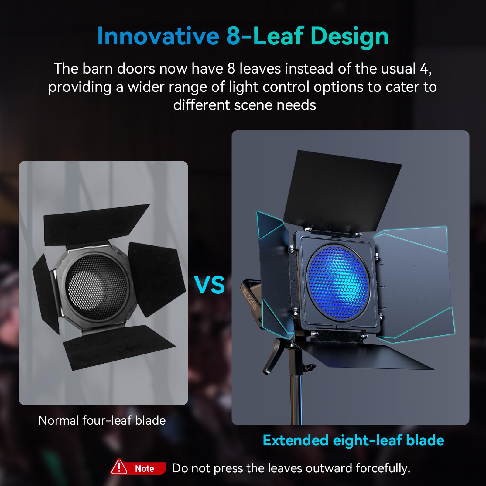 Smallrig 8 Leaf Lighting Barn Doors With Bowens Mount Adapter, Damping Shaft Design, Color Gel Clip And Honeycomb Grid, For Smal
