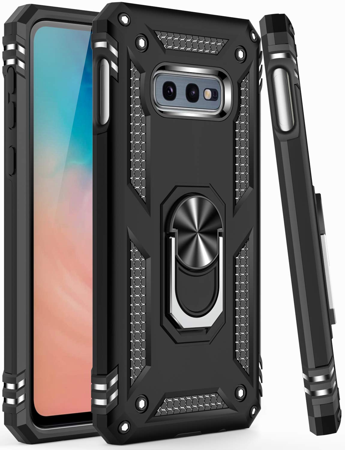 Ikazz For Galaxy S10E Case With Screen Protector,Military Grade Shockproof Heavy Duty Protective Phone Cover Pass 16Ft Drop Test