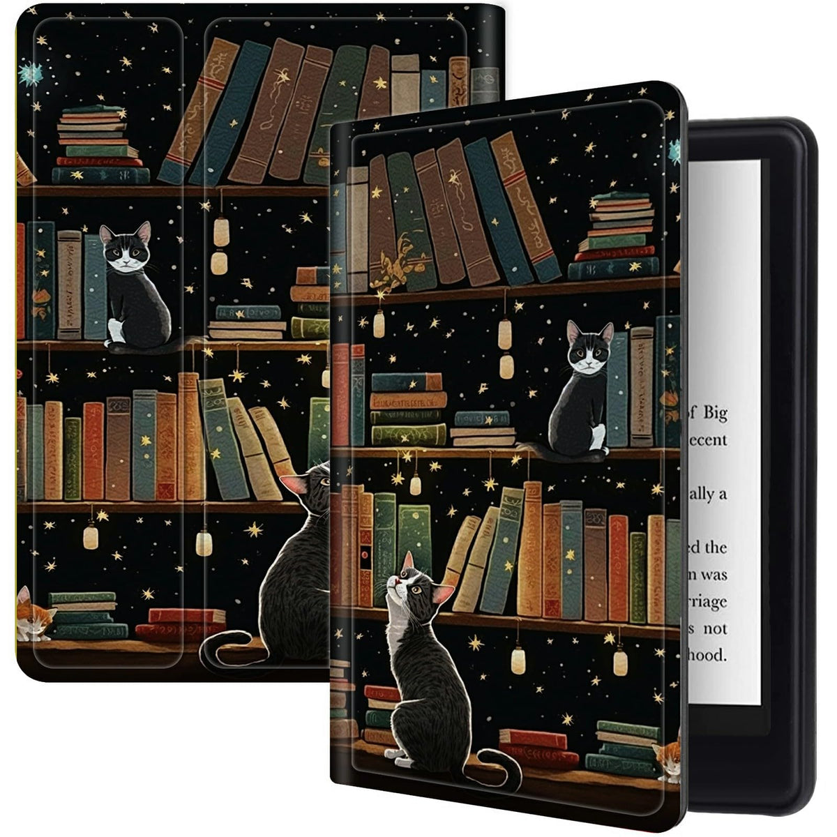 Cat Library Case For All New Kindle Fire Hd 8 And Fire Hd 8 Plus Tablet (12Th/10Th Generation, 2022/2020 Release), Shockproof Pu