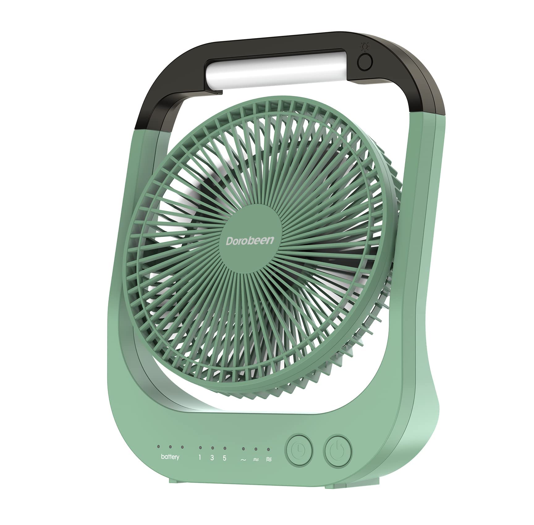 Dorobeen Rechargeable Fan, Battery Operated Fan, Portable Personal Fan, Battery Powered Desk Fan, With Led Light Fan, 8 Inch Usb
