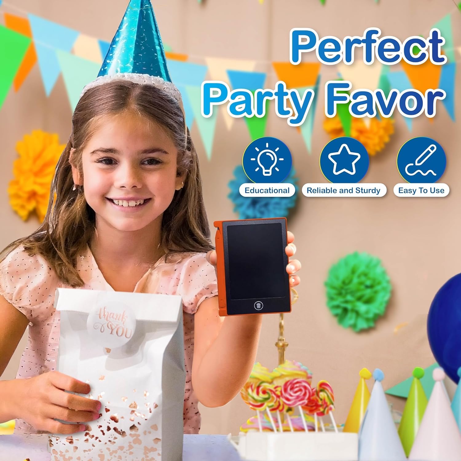 Party Favor Mini Lcd Writing Tablet For Kids, 6 Pack   4.5 Inch Mini Drawing Board. Fun And Educational For Kids That Sketch And