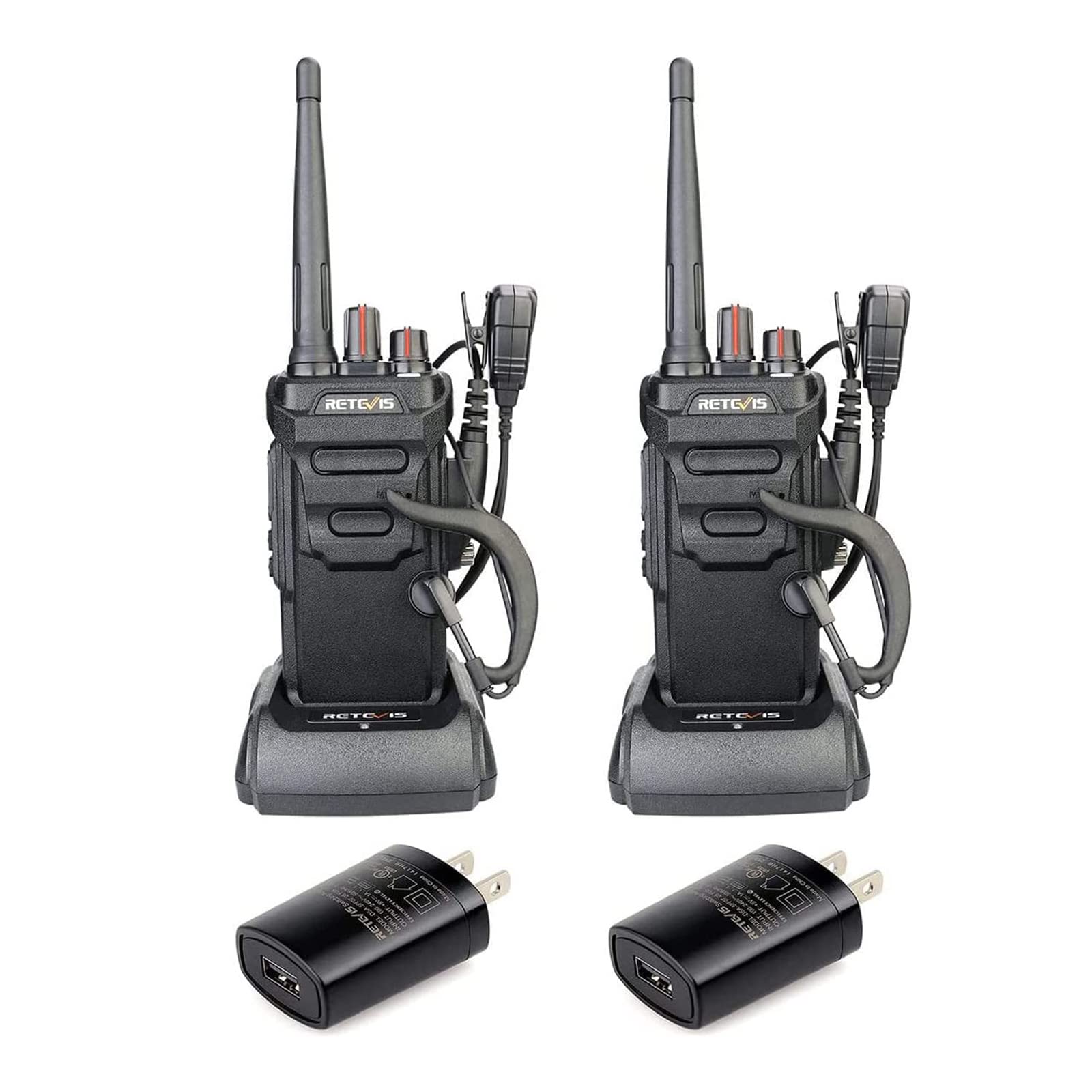 Retevis Rt48 Waterproof Walkie Talkie,2 Way Radio Long Range,Military Grade,Hands Free,Emergency Alarm,Rugged,Squelch,Walkie Talkies With Earpiece For Hunting (2 Pack)