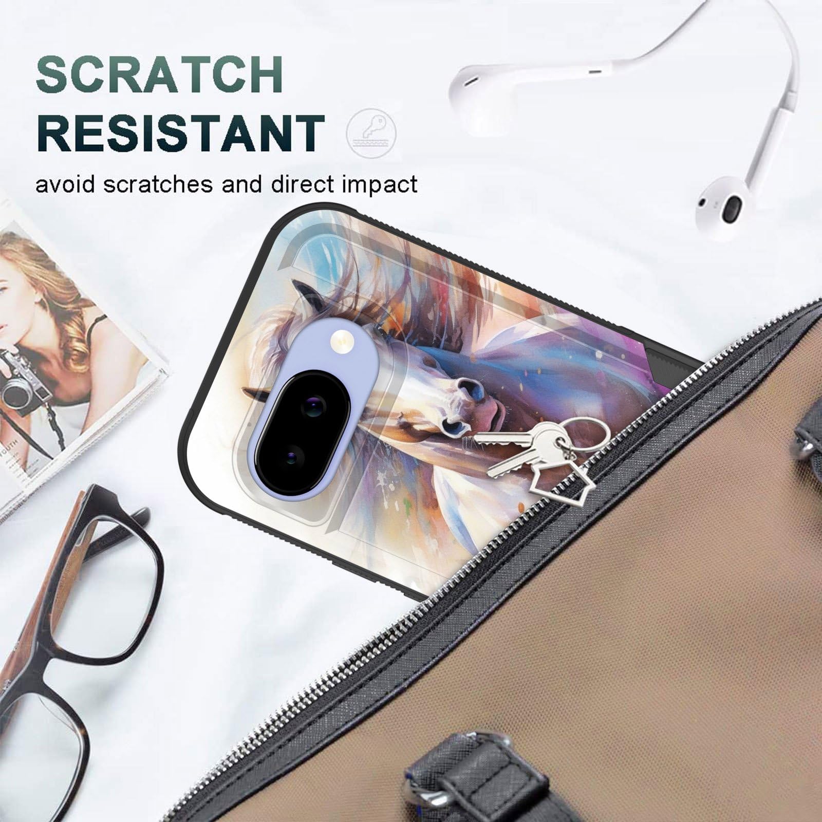 Cicplkse For Pixel 9A Case,Dual Layer Heavy Duty Hybrid Shockproof Hard Pc Soft Silicone Tpu Bumper Protective Cover Case For Go