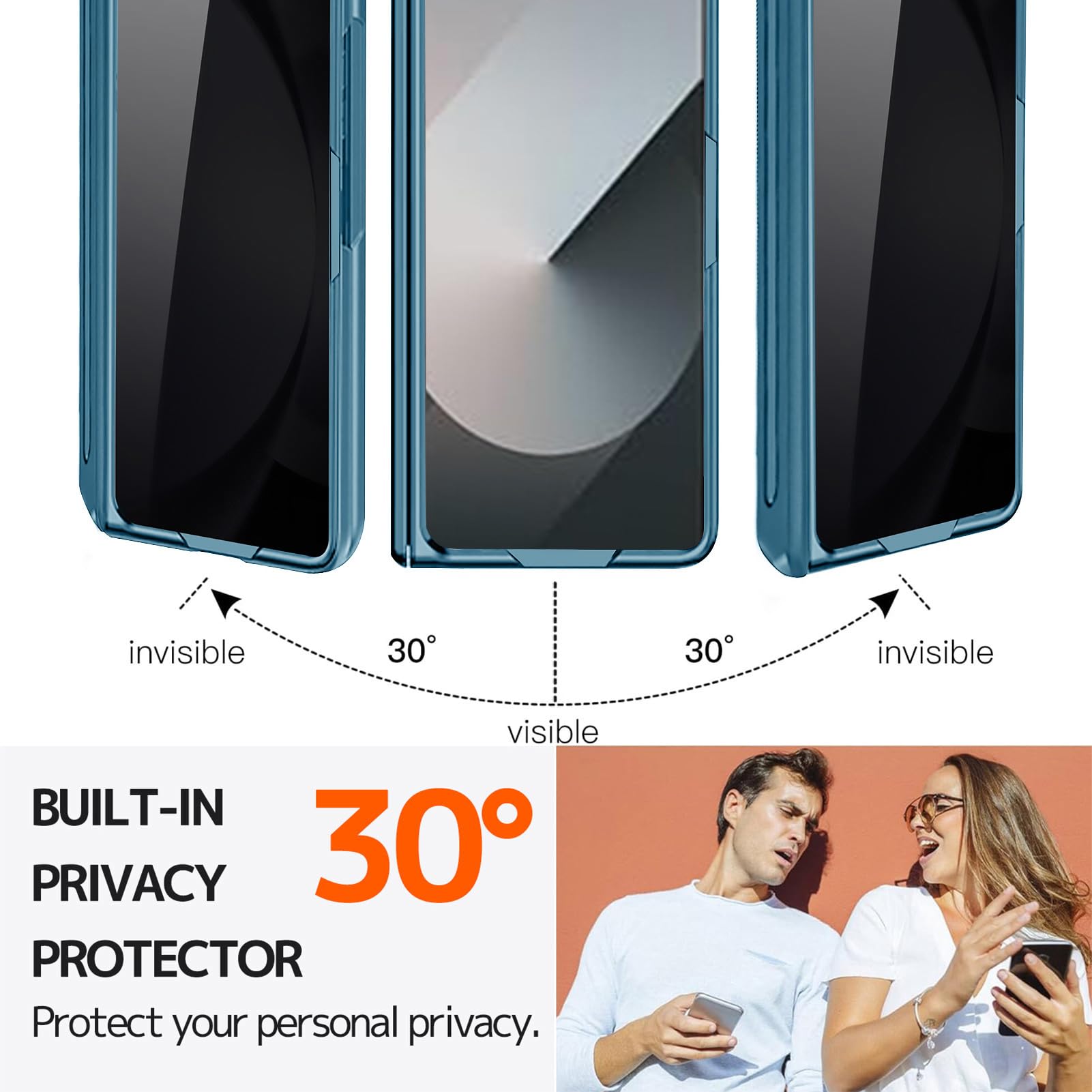 Ninki For Samsung Galaxy Z Fold 7 Case With S Pen Holder & Stylus And Invisible Kickstand, Privacy Screen Protector Hinge Phone