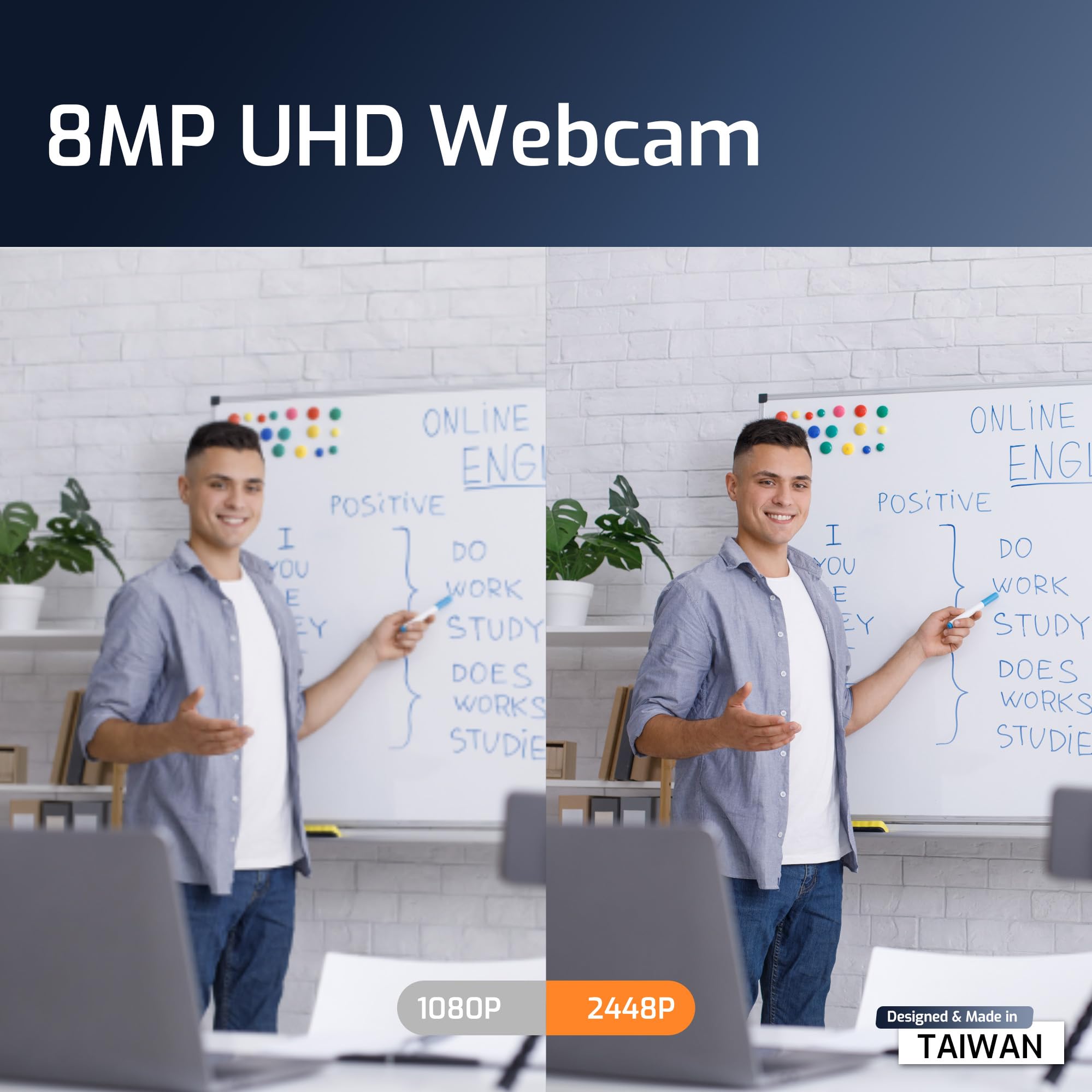 Inswan Ins 1 Usb Document Camera   8Mp Ultra Hd, Auto Focus, Led Light, Built In Microphone, Mac Os, Windows, Chromebook Compati