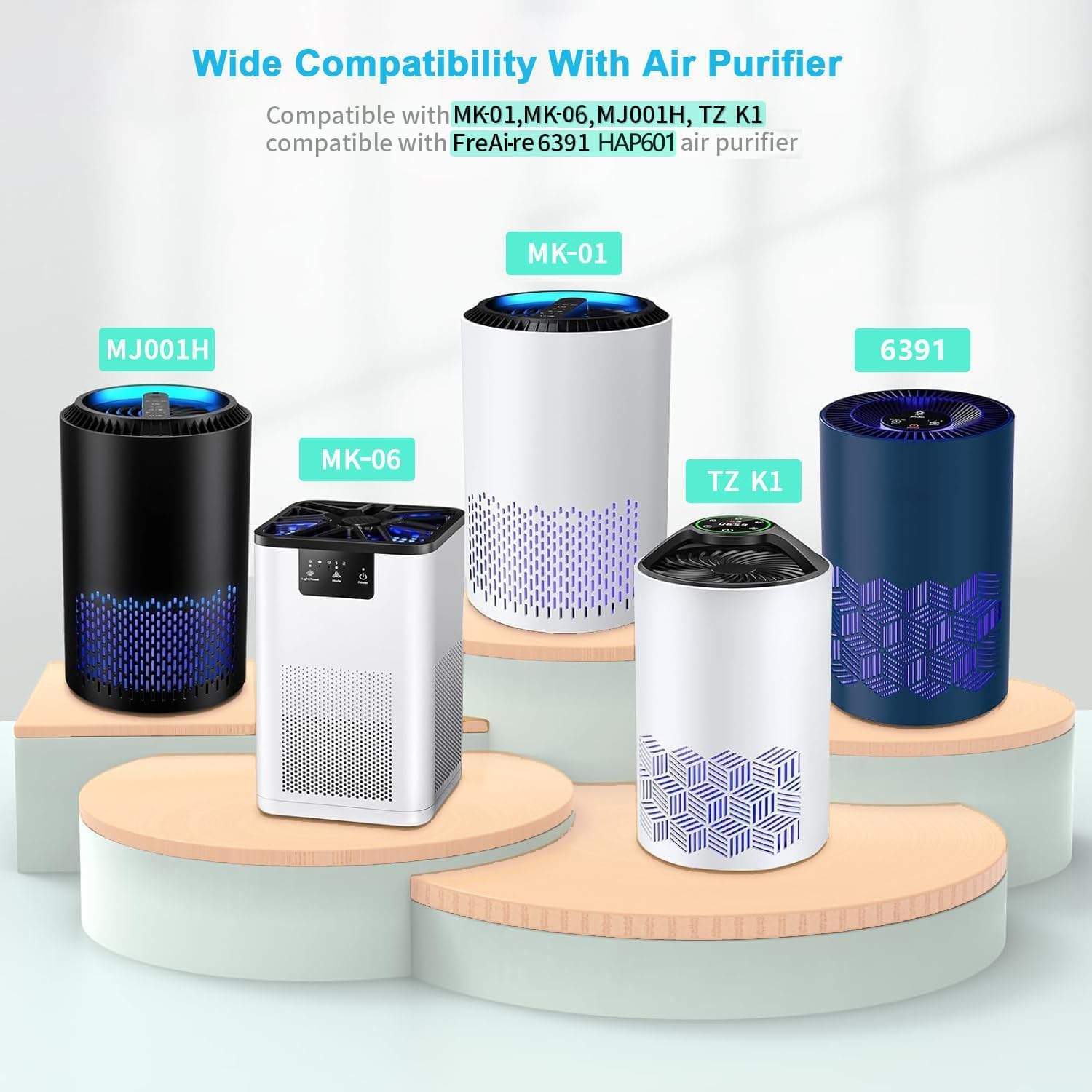 Mk06 Mk01 True Hepa Replacement Filter Compatible With Aroeve Mk01 Mk06 And Kloudi Dh Jh01,For Tolife Tz K1,For Freaire Hap601/K