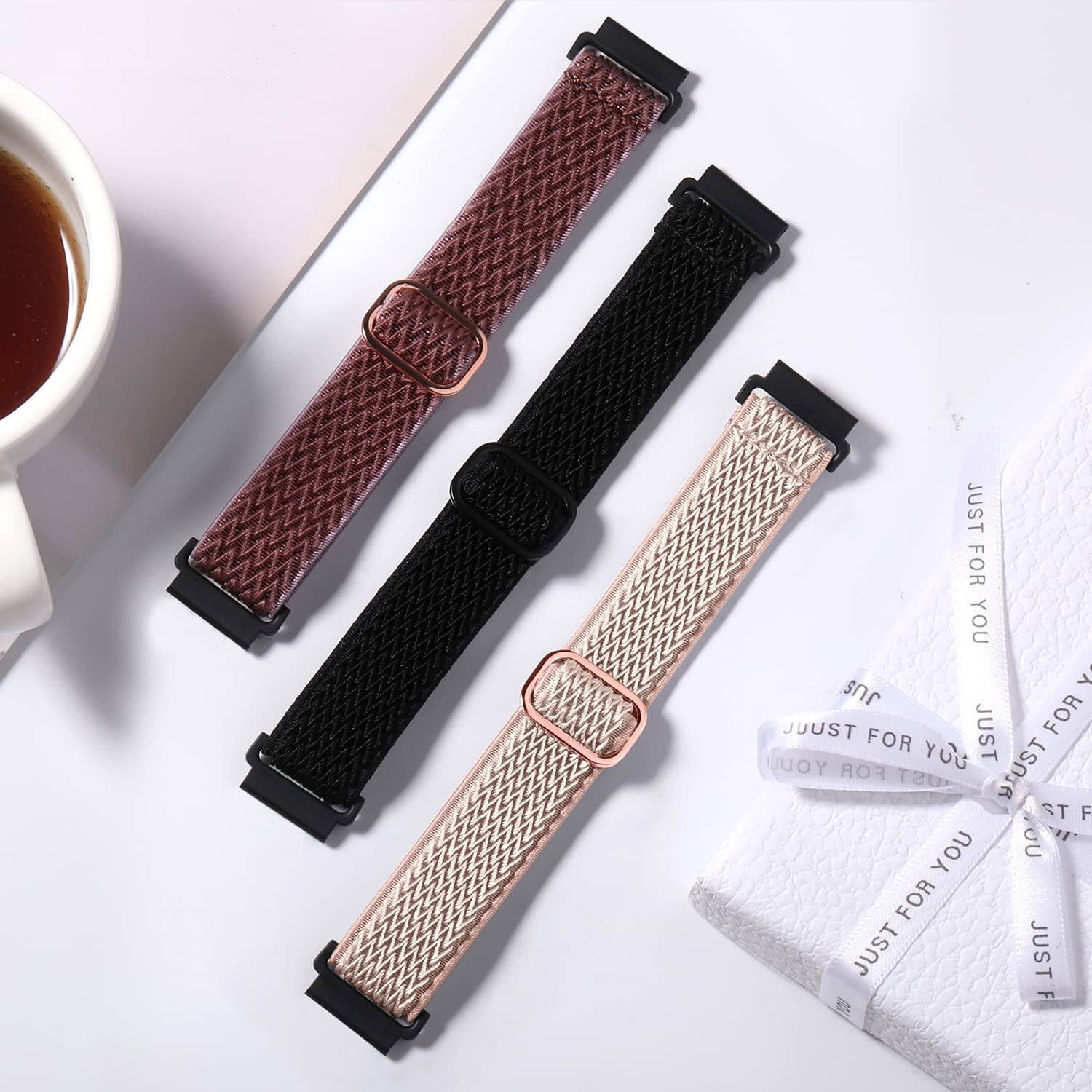 Lerobo Elastic Bands Compatible With Samsung Galaxy Watch 5 Band & Galaxy Watch 4 Band 40Mm 44Mm/Galaxy Watch 5 Pro Bands 45Mm/Active 2 Bands,3Pack 20Mm Soft Adjustable Nylon Breathable Sport Band