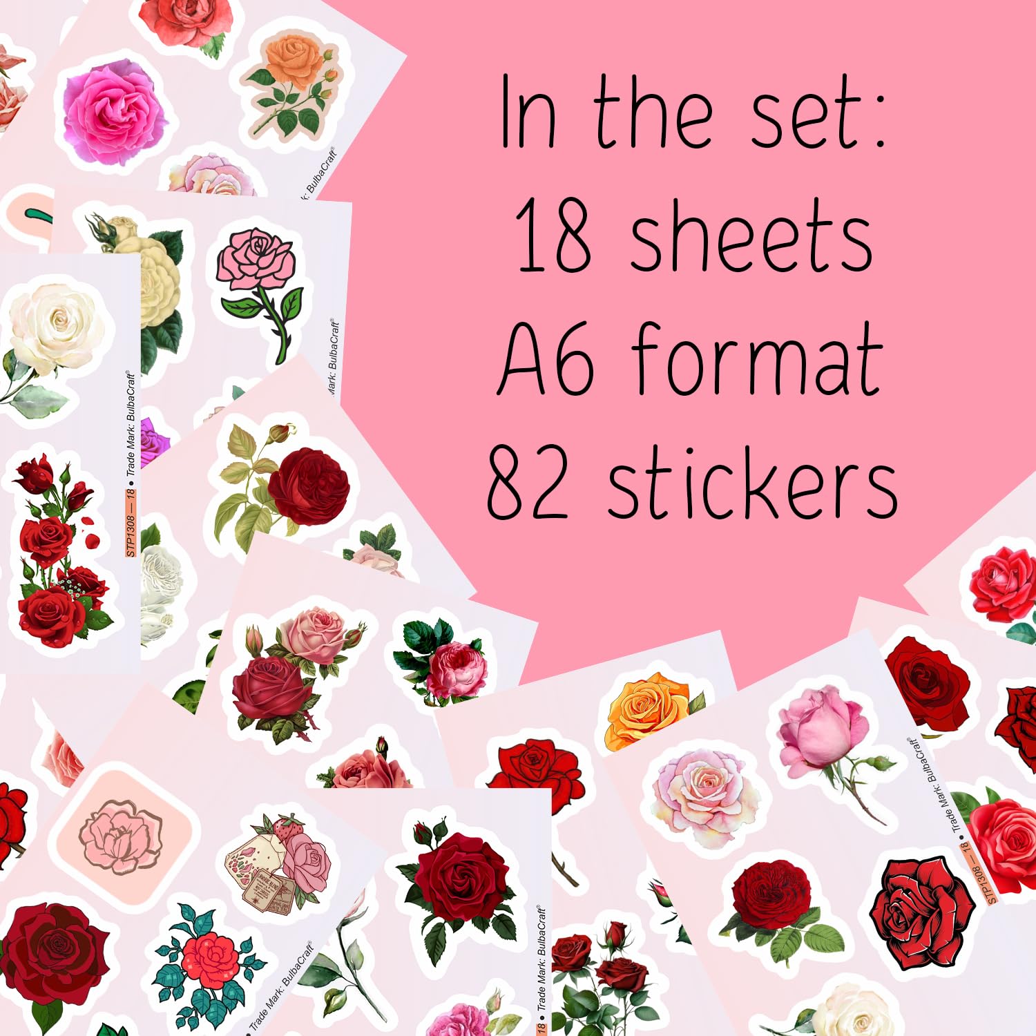 Rose Stickers For Water Bottle And Laptop   Rose Party Favors & Decorations, Waterproof Vinyl Decals, Flower And Botanical Stick