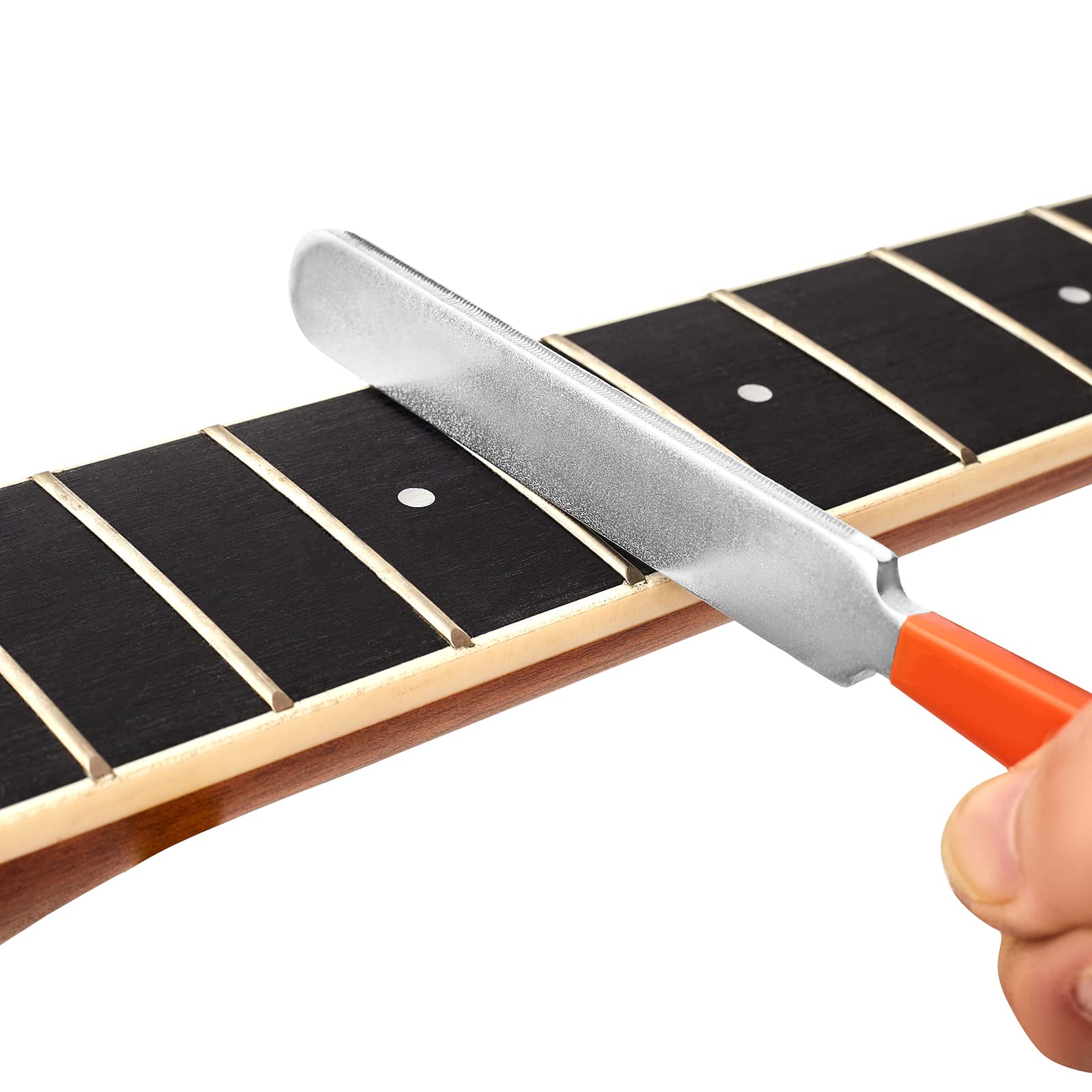 Frautron Guitar Luthier Tool Kit Includes 16 Inch Guitar Fret Leveling Sanding Beam Fret Leveler, Fret Crowning File, Fret Rocke