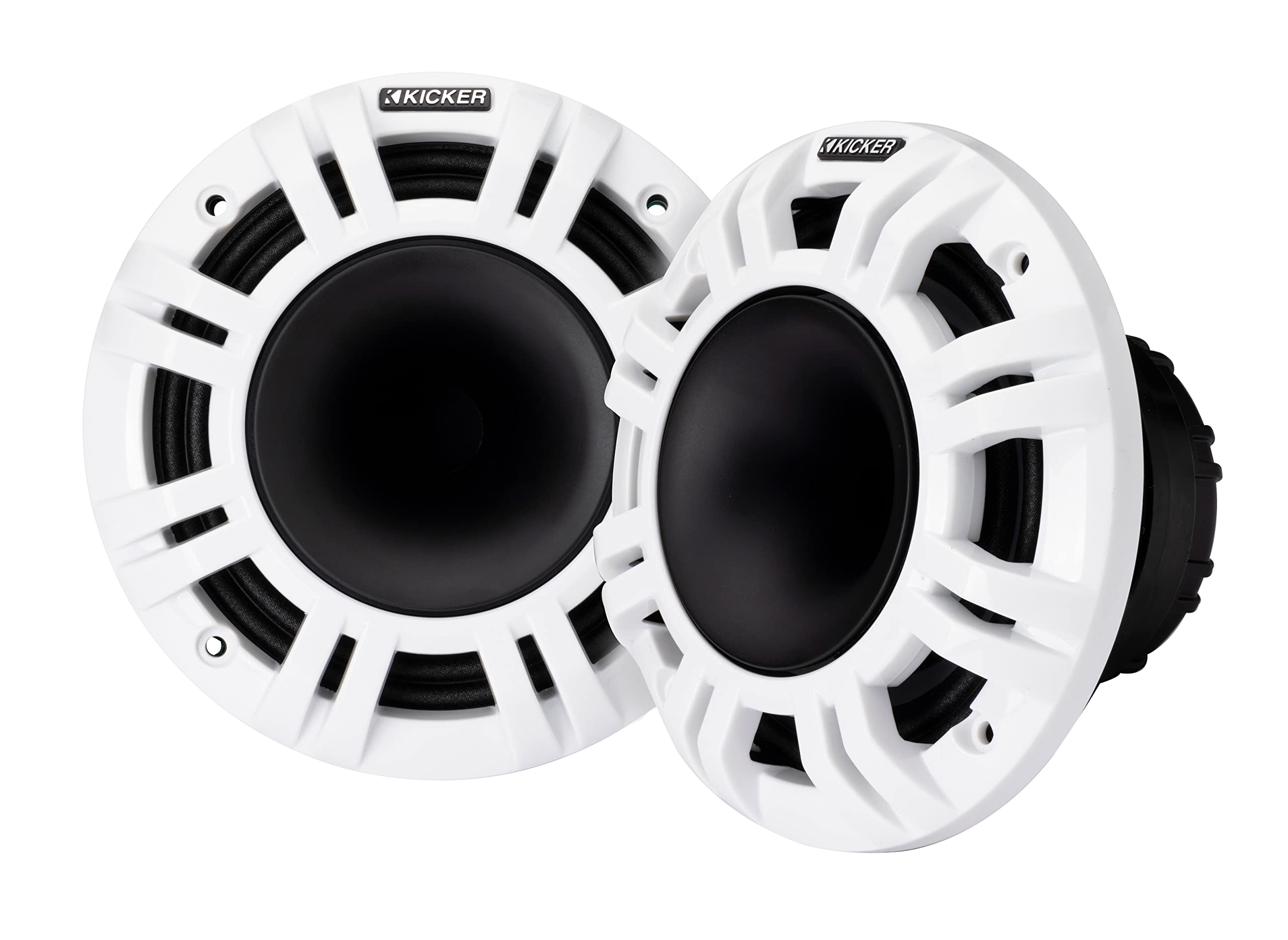 KICKER 48KMXL65 6.5 4-Ohm RGB-LED KMXL Horn-Loaded Marine Coaxial Speakers, Pair