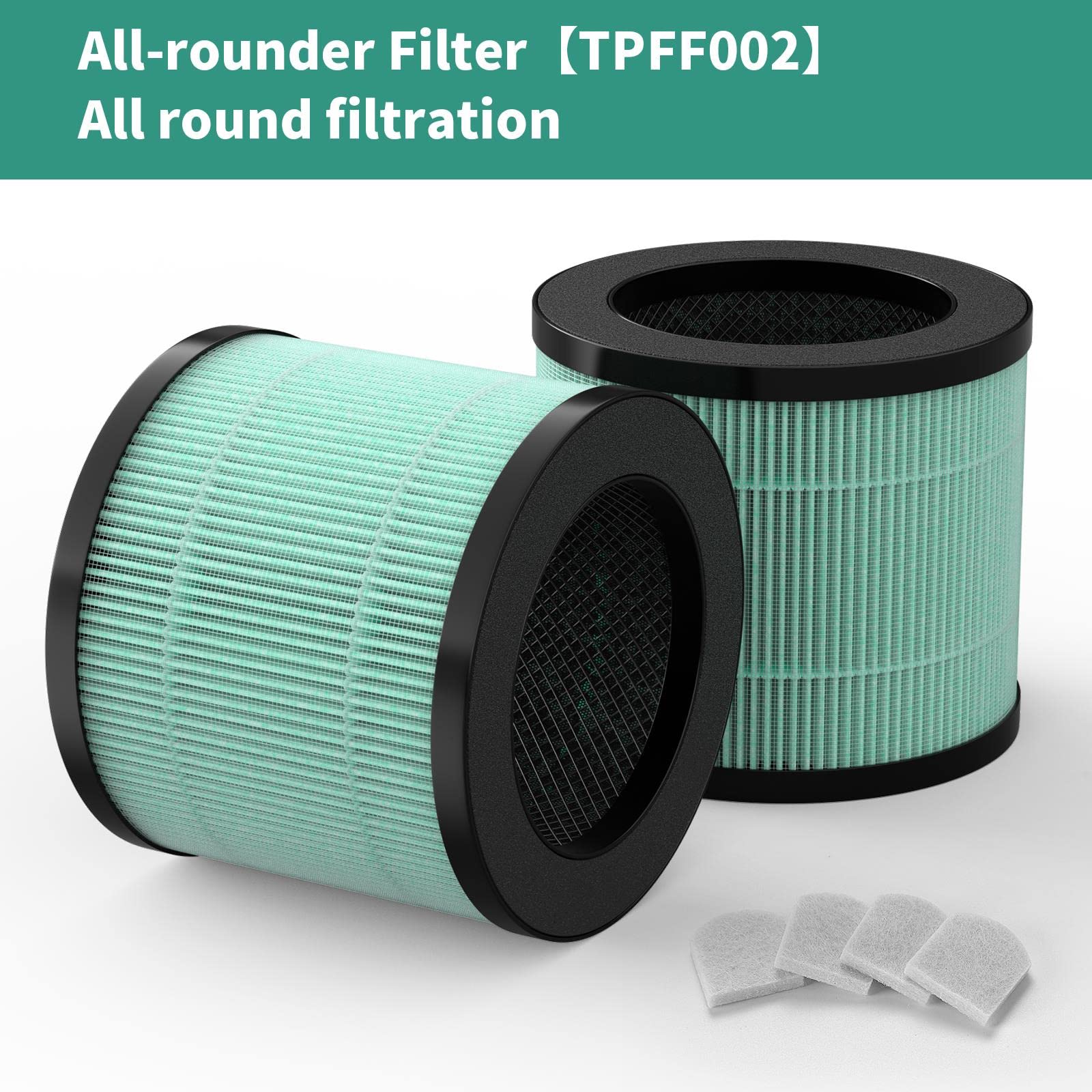Gokbny Tpap002 True Hepa Replacement Filter, Compatible With Toppin Tpap002 Hepa Purifier Comfy Air C1, Part# Tpff002, 4 In 1 Fi
