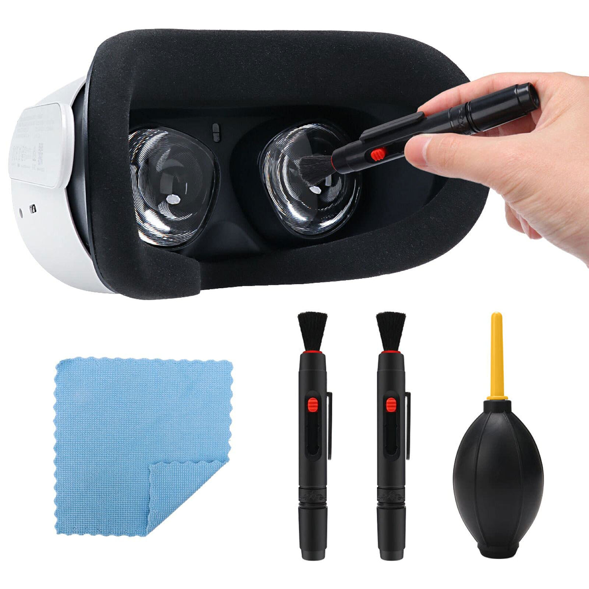 Cosoos 2 Grips Cleaning Brush Compatible With Vision Pro, Quest 3, 2, Quest, Rift S, Htc Vive, Ps4 Vr Headset, Cameras, Optical 