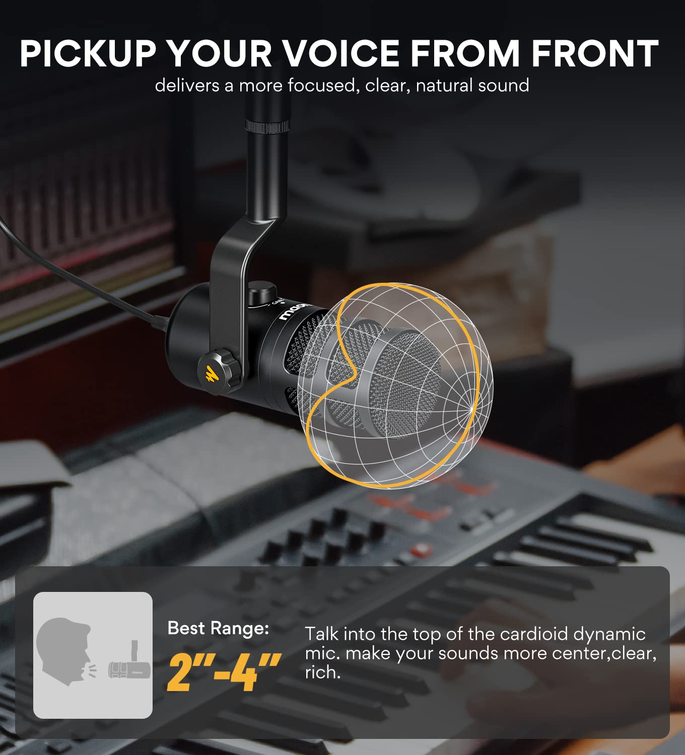 Maono Usb Dynamic Microphone, Podcast Recording Microphone With Gain Knob, Plug & Play, Metal Structure, Voice Isolating Technol