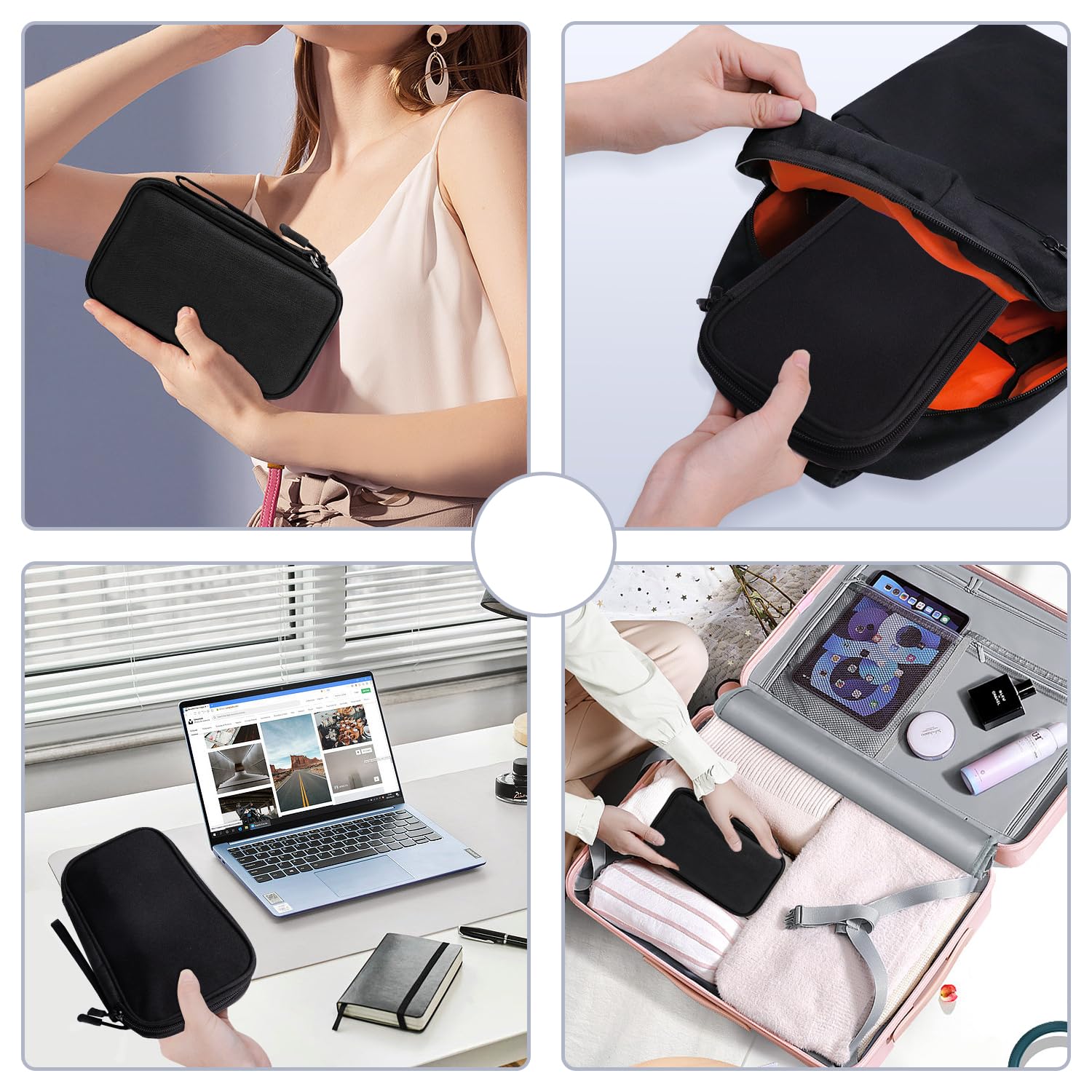 Cnpop Electronics Organizer Travel Case, Travel Accessories Essentials For Men Women, Cord Organizer Travel Tech Pouch, Waterpro