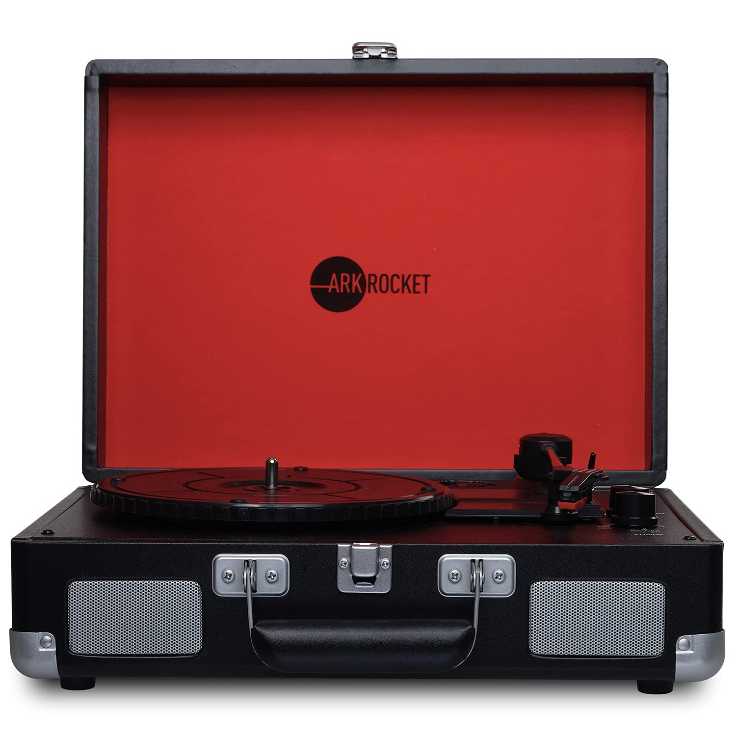 Arkrocket Curiosity Suitcase Bluetooth Turntable Vintage 3-Speed Record Player with Built-in Speakers Upgraded Turntable Audio S