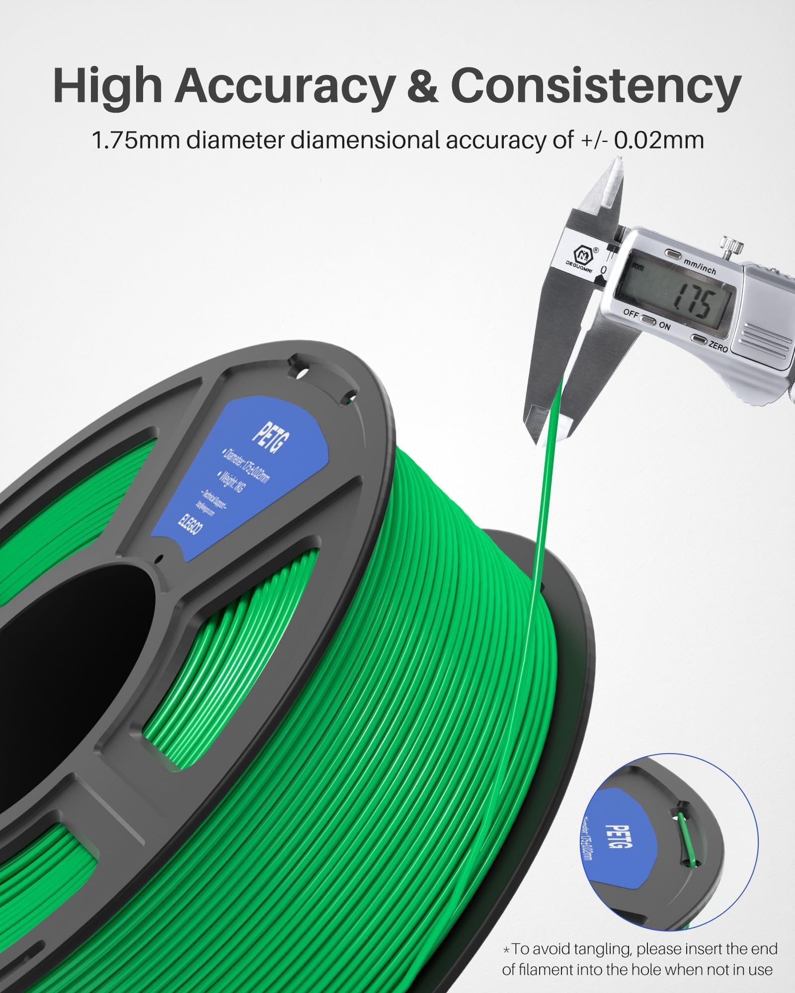 Elegoo Petg Filament 1.75Mm Space Gray 1Kg, 3D Printer Filament Dimensional Accuracy +/  0.02 Mm, 1Kg Spool(2.2Lbs) Fits For Mos