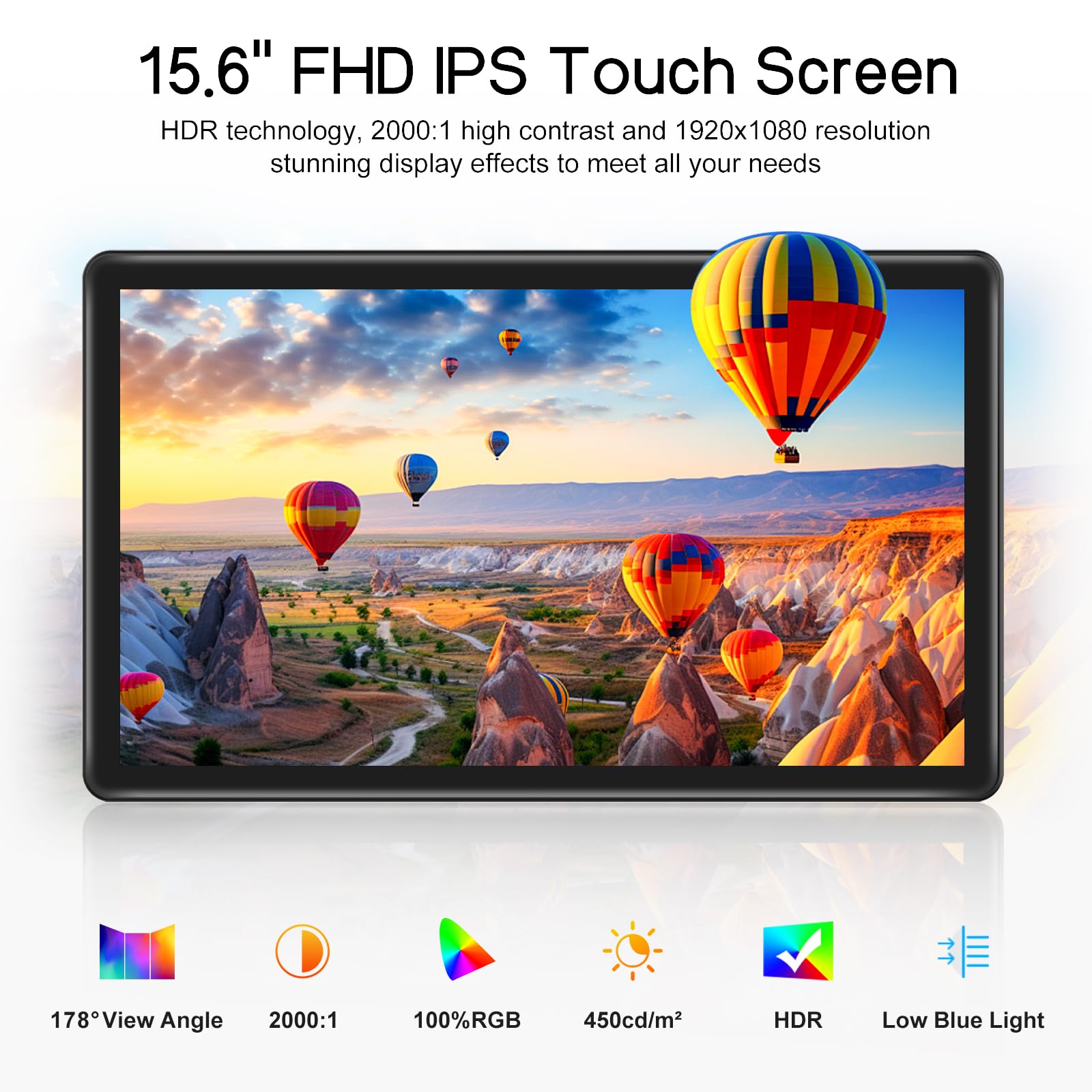 Magex 15.6 Touchscreen Monitor, Hdmi Vga Dvi Fhd 1080P Ips Rp Pi Touch Screen Monitor 10-Point Touch Display With Remote Control