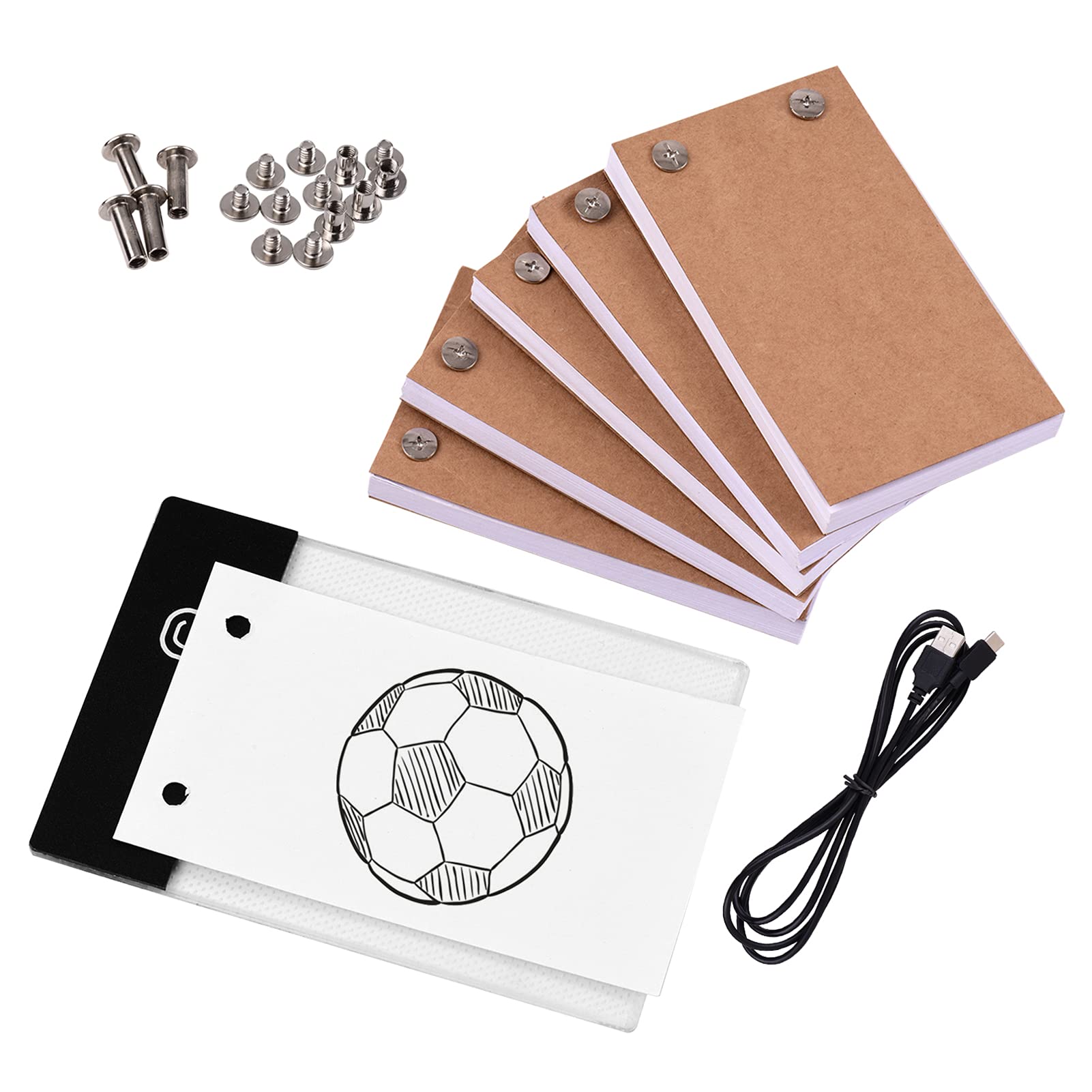 Ubervia Professional flipbook kit Flip Book Kit with Light Pad LED Light Box Tablet 300 Sheets Drawing Paper Flipbook with Bindi