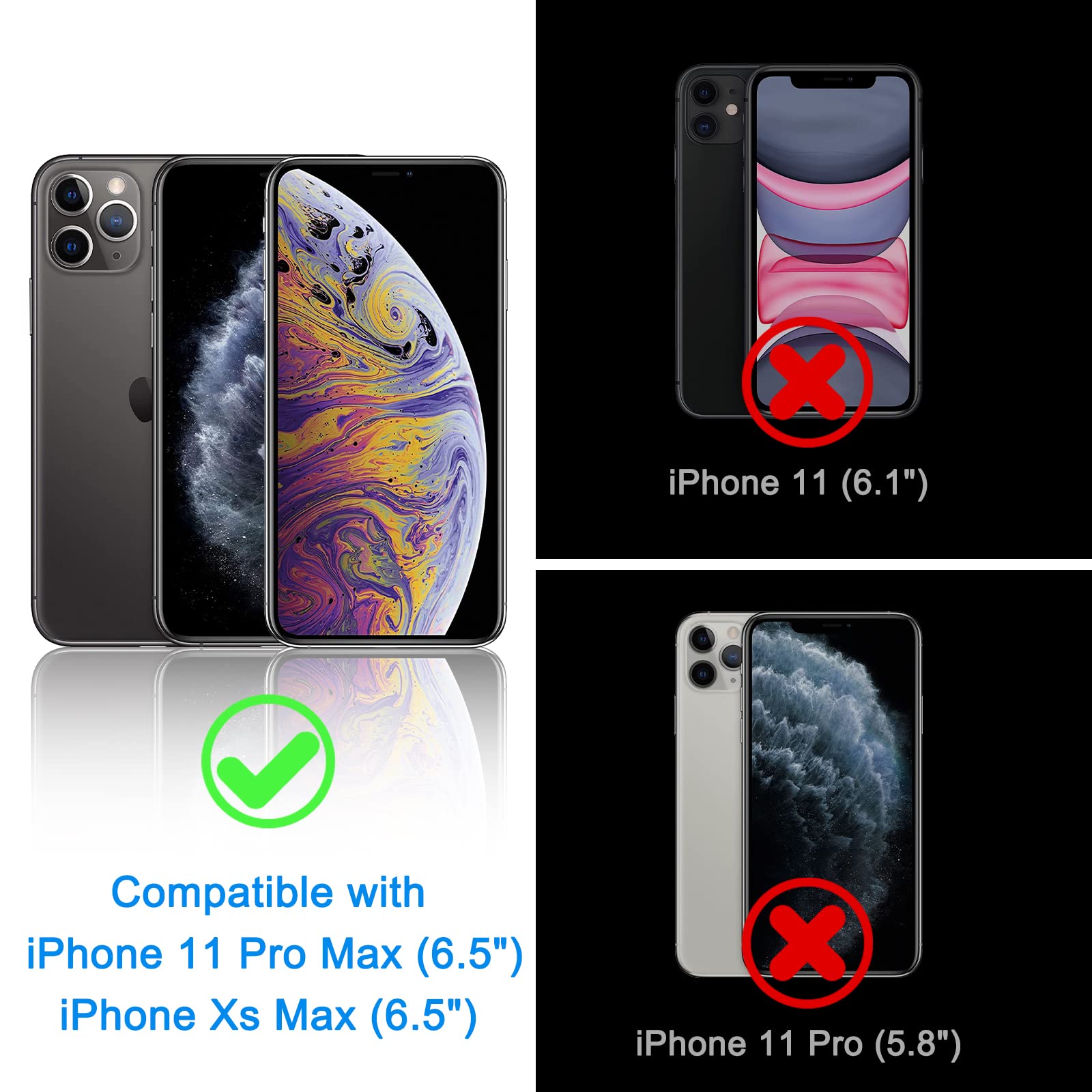 Whpxjy For [2 Pack] Privacy Screen Protector For Iphone 11 Pro Max & Iphone Xs Max Anti Spy Shatterproof 9H Tempered Glass Film